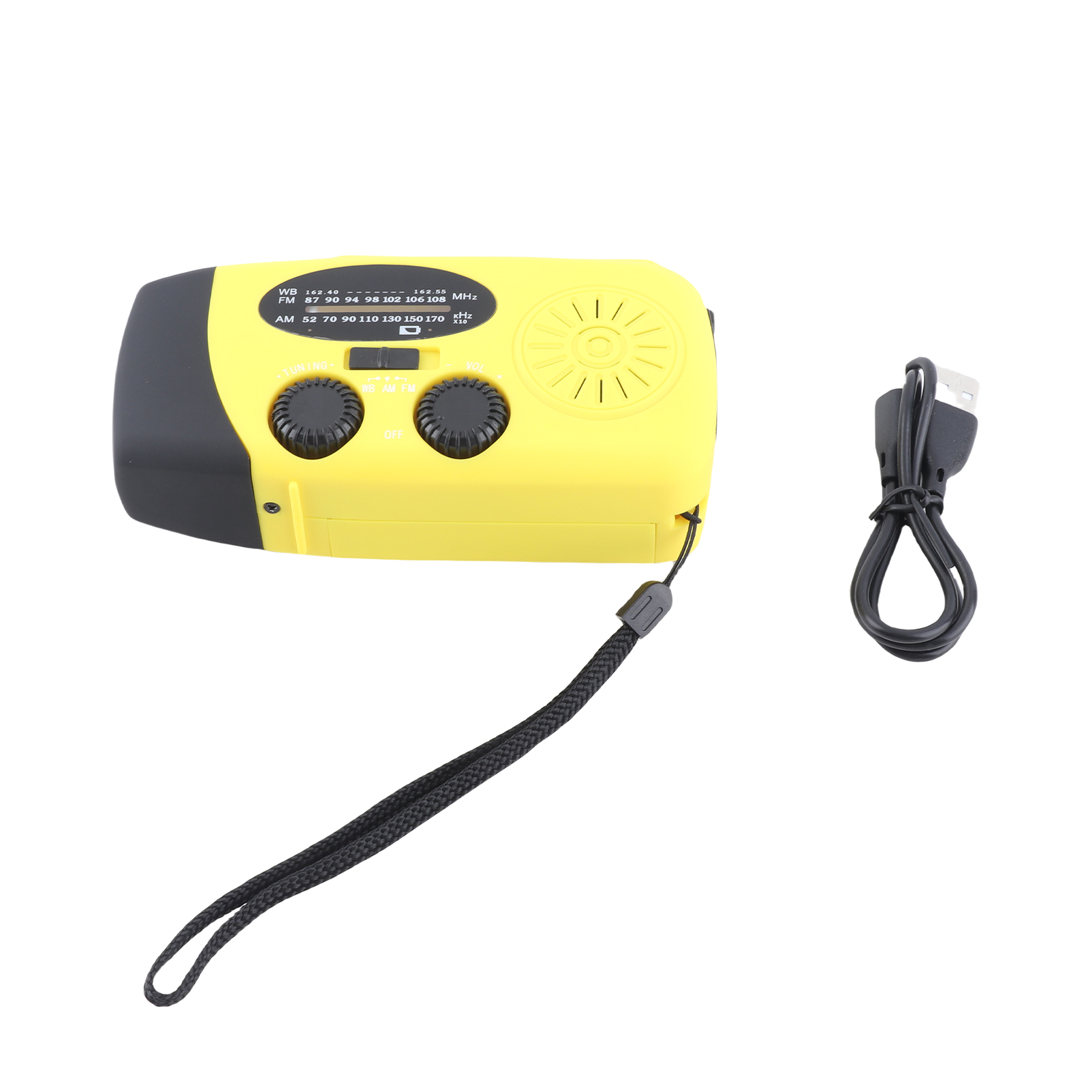 2000mah Am/fm-solar-betriebenes Handkurbel-notfallradio, Tragbare Powerbank Mit Solarladefunktion, Handkurbel- Und Batteriebetriebene Led-taschenlampe, Handy-ladegerät.