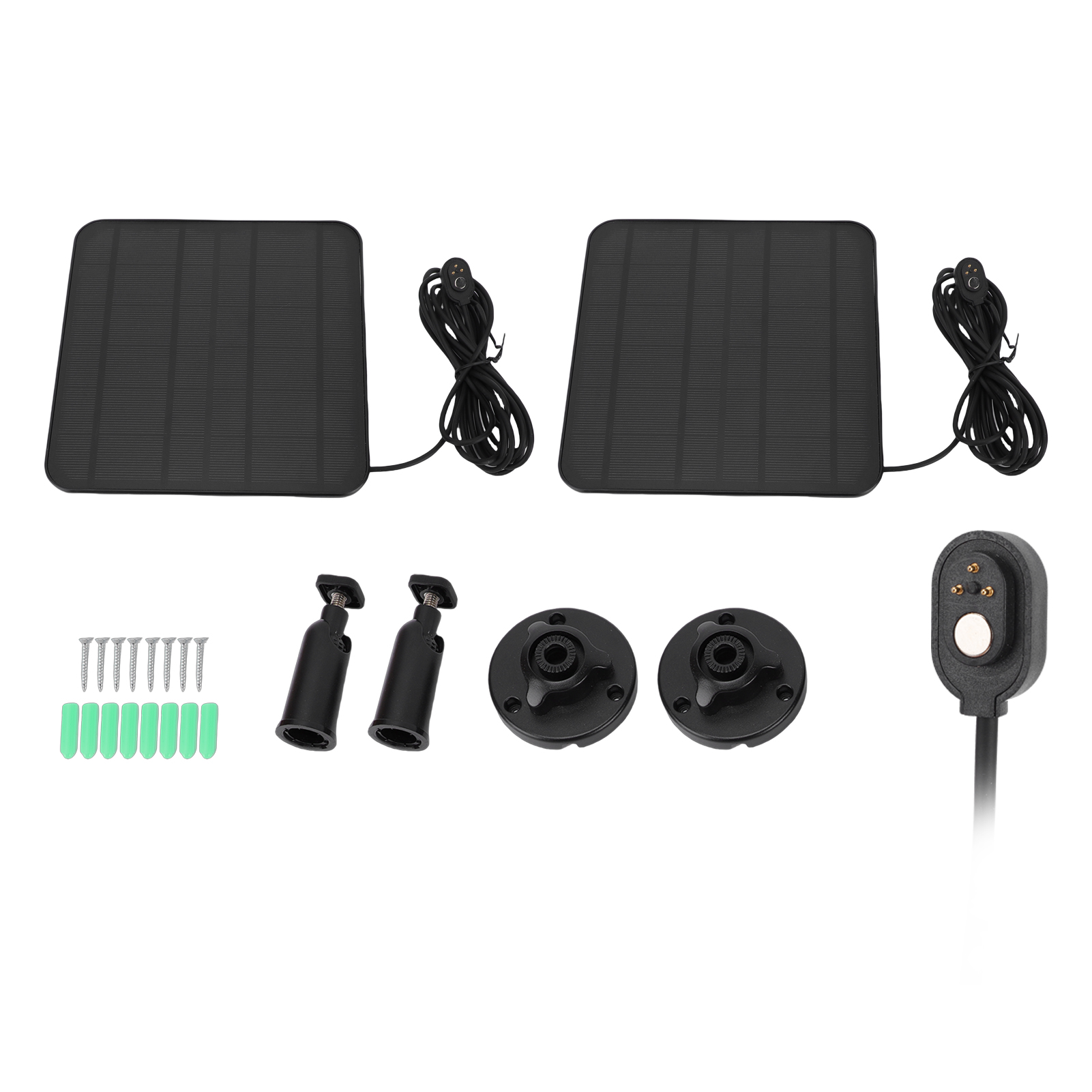 2er-pack 12-w-solarpaneele, Kompatibel Mit Arlo Pro 3, 4 Und 5s Sicherheitskameras. Ip65 Wasserdichtes Solarladegerät Für Den Außenbereich, Verstellbare Halterung, 3 M Kabel.