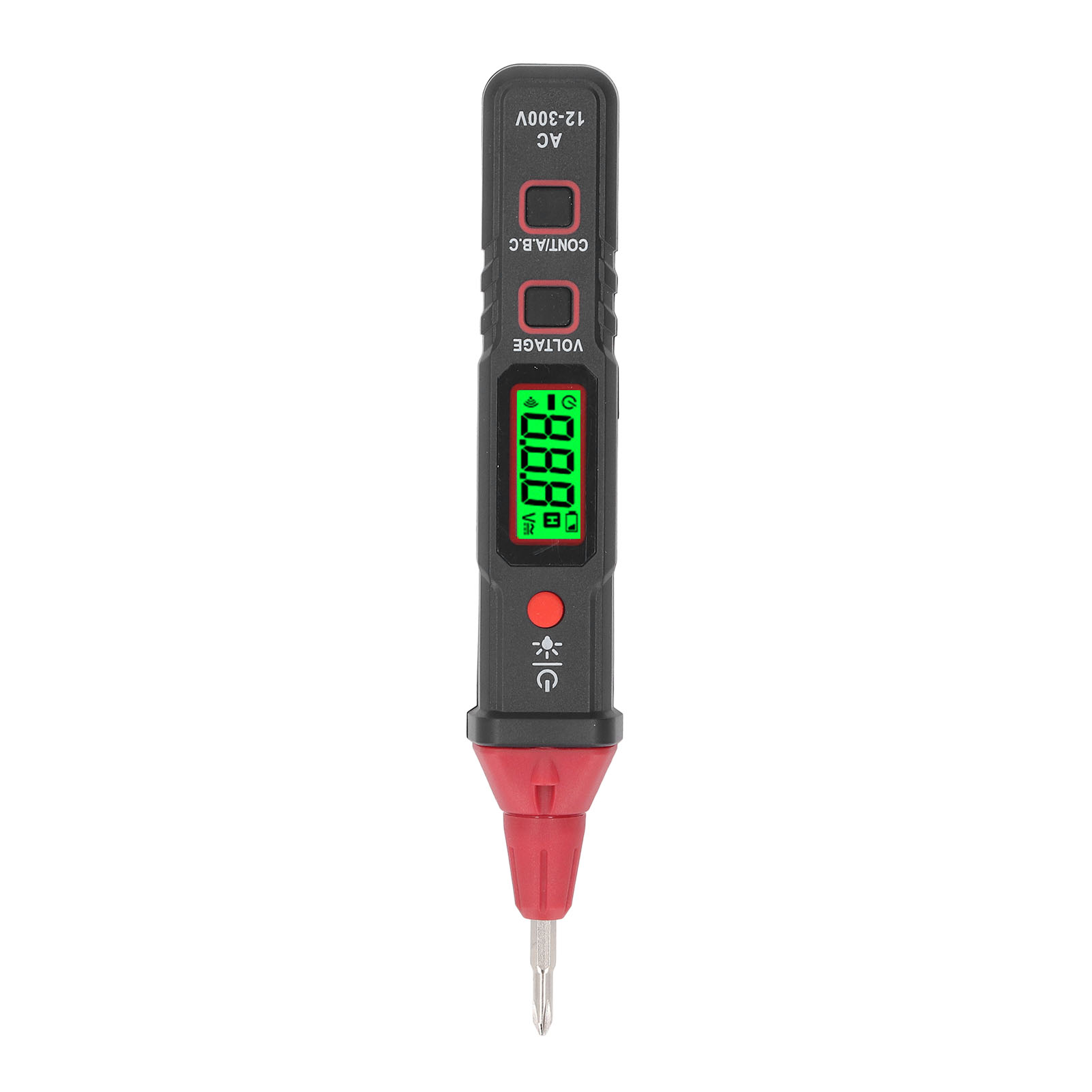 Ac12-300v Spannungsprüfer, Ncv-phasendetektor, Spannungsprüfer Mit Lcd-bildschirm, Akustischem Und Optischem Signal