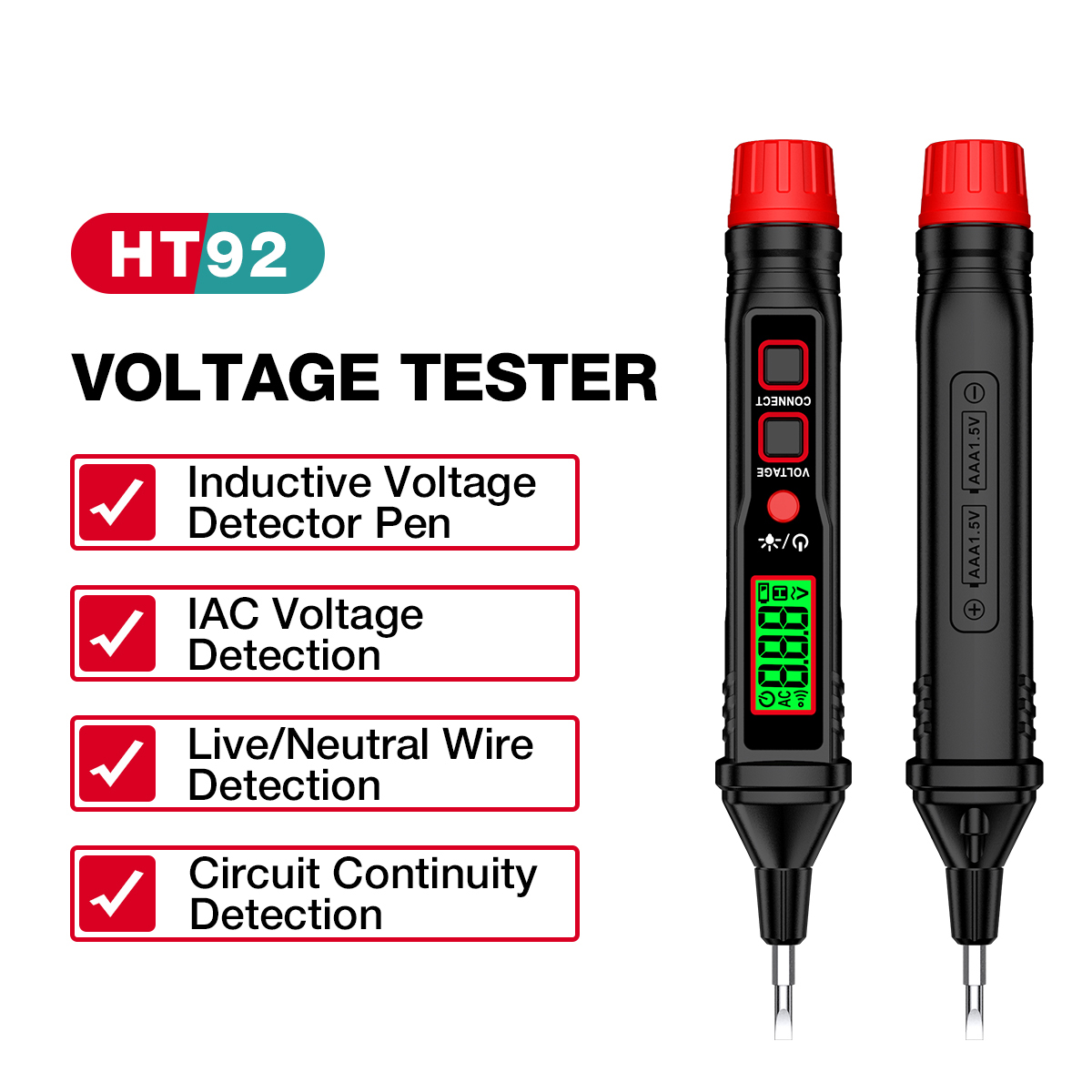 Habotest Digitaler Spannungsprüfer Mit Eingebautem Schraubendreher, 12v-300v Ac-spannungsdetektor, Intelligente Induktionssonde Zur Reparatur Und Diagnose Von Haushaltsgeräten.