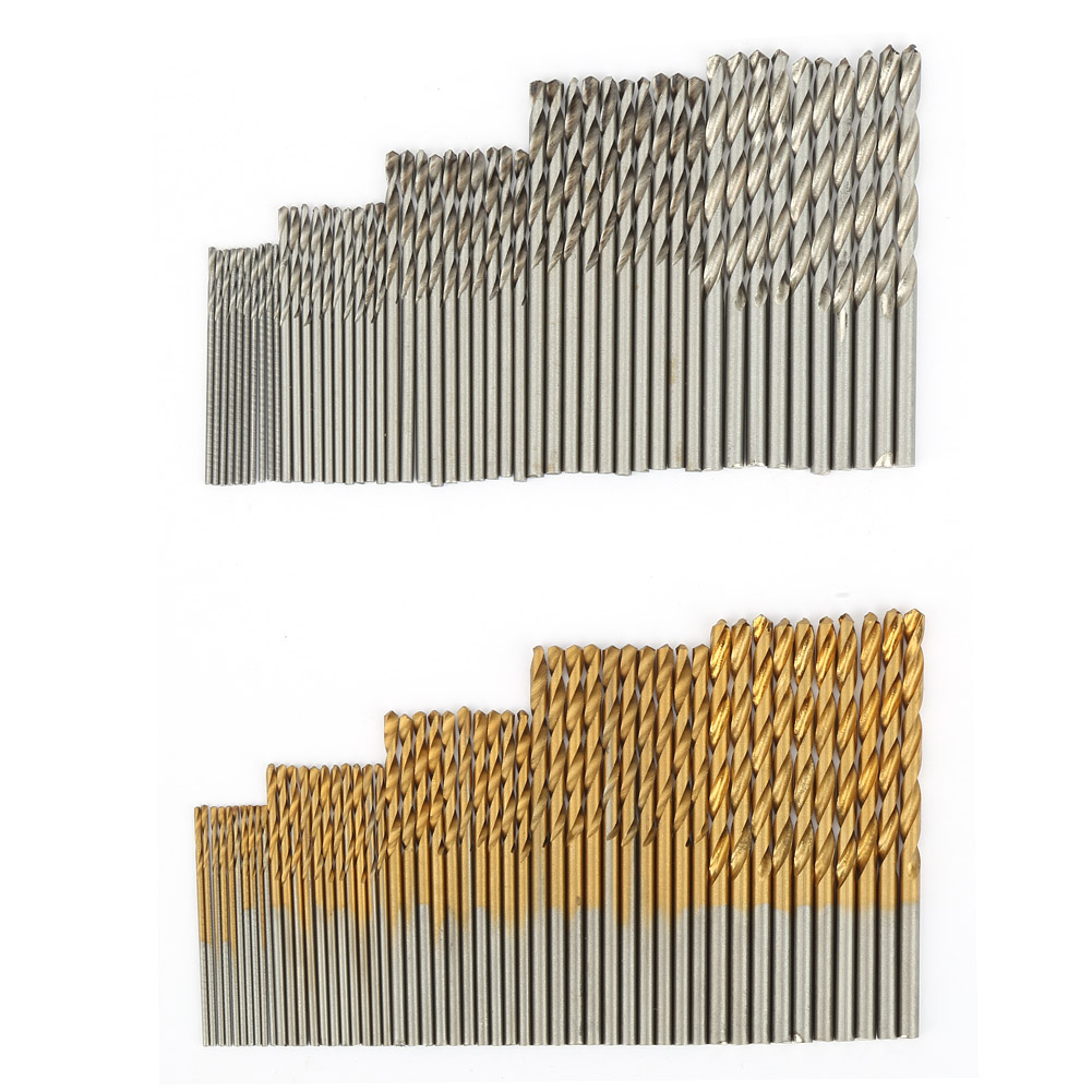 Set Mit 100 Hss-spiralbohrern, Titanbeschichtet Und Weiß