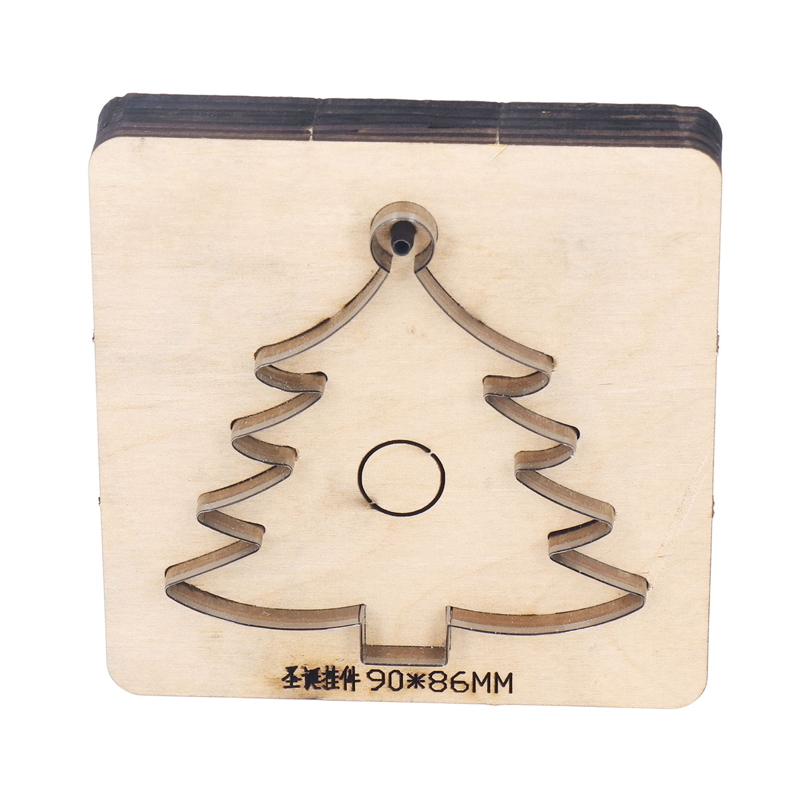 Stanzform Für Leder, Lochstempel Aus Legiertem Stahl Und Birkenholz, Weihnachtsbaum-motiv, Schneide- Und Formwerkzeug.