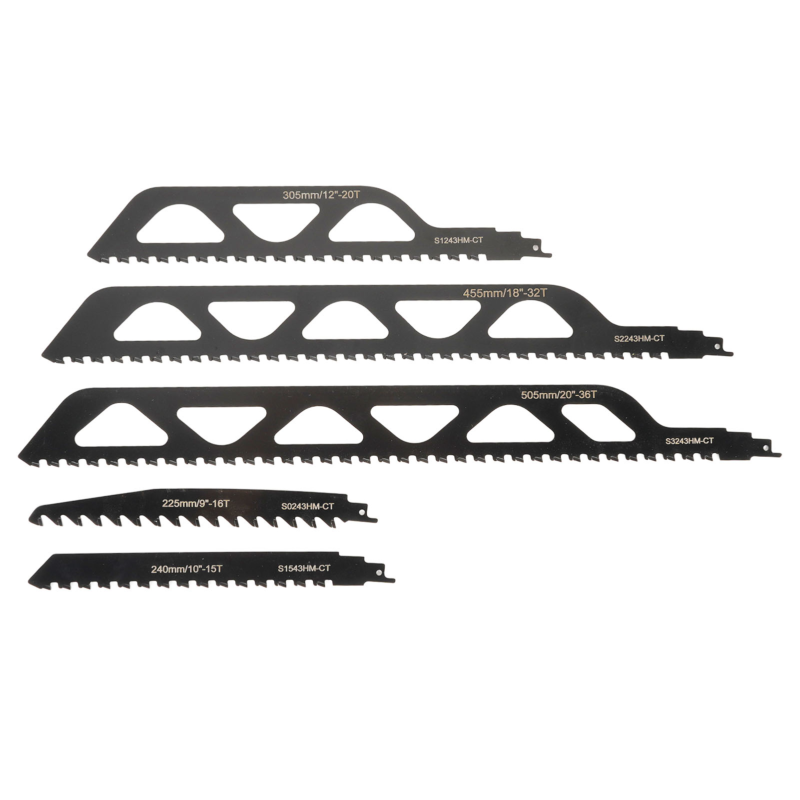 Satz Von 5 Metall-säbelsägeblättern Mit Feiner Und Grober Verzahnung Zum Schneiden Und Beschneiden Von Holz, 9, 10, 12, 18 Und 20 Zoll.