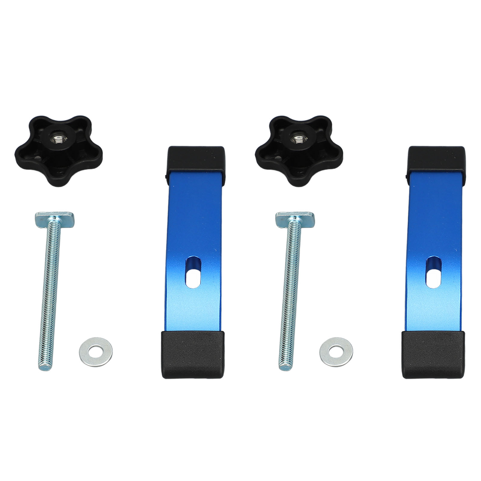 Set Aus 2 T-nut-zwingen Für Die Holzbearbeitung, Aus Aluminium, Multifunktional, Mit Griff Und Zubehör.