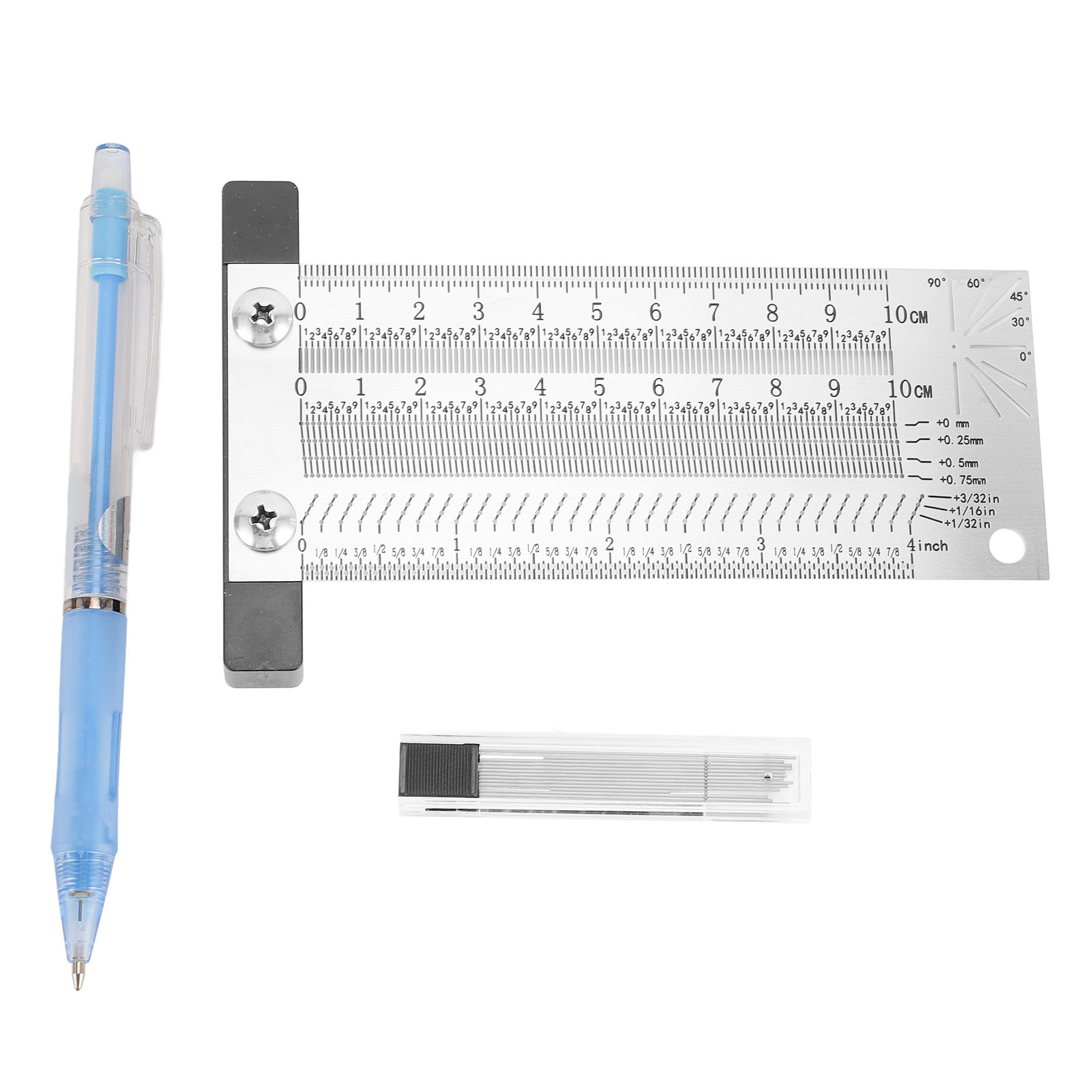100 Mm (4 Zoll) T-winkel Mit 0,25 Mm (1/32 Zoll) Genauigkeit Aus Edelstahl Für Holzbearbeitung, Bohrmaschine Und Kreissäge.