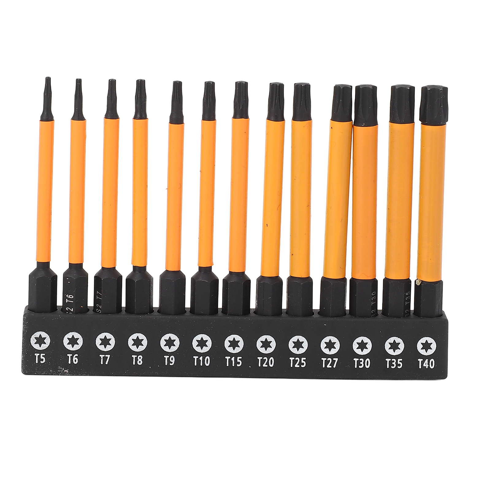 Set Mit 13 75-mm-torx-schraubendreherbits Aus S2-legierungsstahl, 1/4-zoll-sechskantschaft, Größen T5 Bis T40