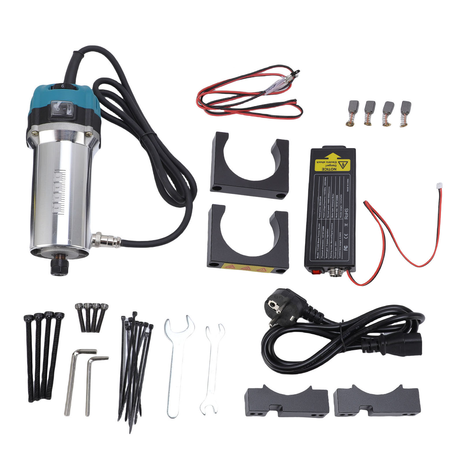 Handfräse Mit Variabler Drehzahl, 6 Geschwindigkeiten, 6,35 Mm (1/4") Bohrfutter, 220-v-eu-stecker, 800-w-kompakt-cnc-bausatz, 800-w-motor, Cnc-bausatz, 30.000 U/min, 220-v-eu-stecker