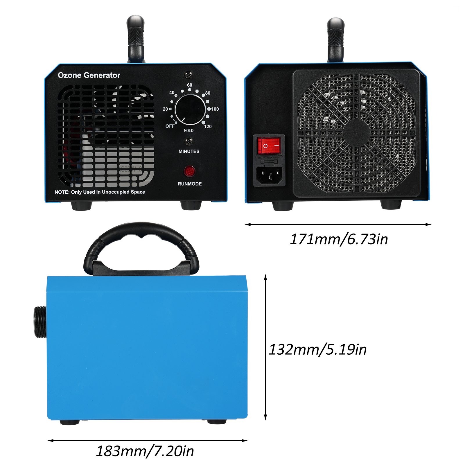 Tragbarer Ozongenerator, Ionisator, Geruchsneutralisierer Und Luftreiniger Für Zuhause, Auto Und Haustierzimmer (40.000 Mg/h). Beseitigt Gerüche Und Reinigt Die Luft. Ideal Für Zuhause, Auto Und Haust