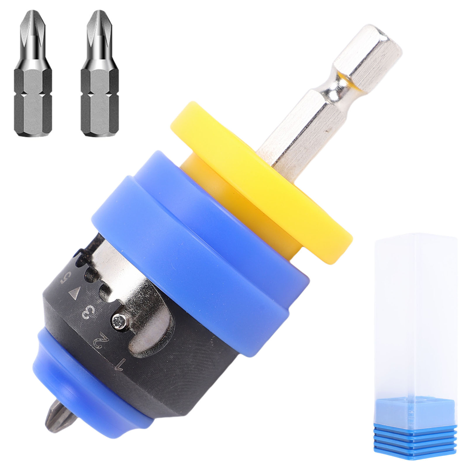 7-stufig Verstellbarer Tiefenschraubendreher Mit Magnetischer Halterung, 2 Ersatz-trockenbaubits, Umwandelbar In Einen Elektrischen Schraubendreher (blau).