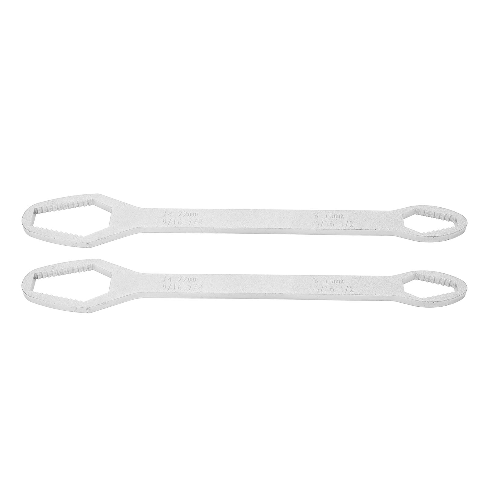 Universelle Sternförmige Doppelschlüssel, Selbstsichernd Und Verstellbar, 8-22 Mm, Länge 260 Mm, Elektrolytisch Verzinkt, Silberfarben.