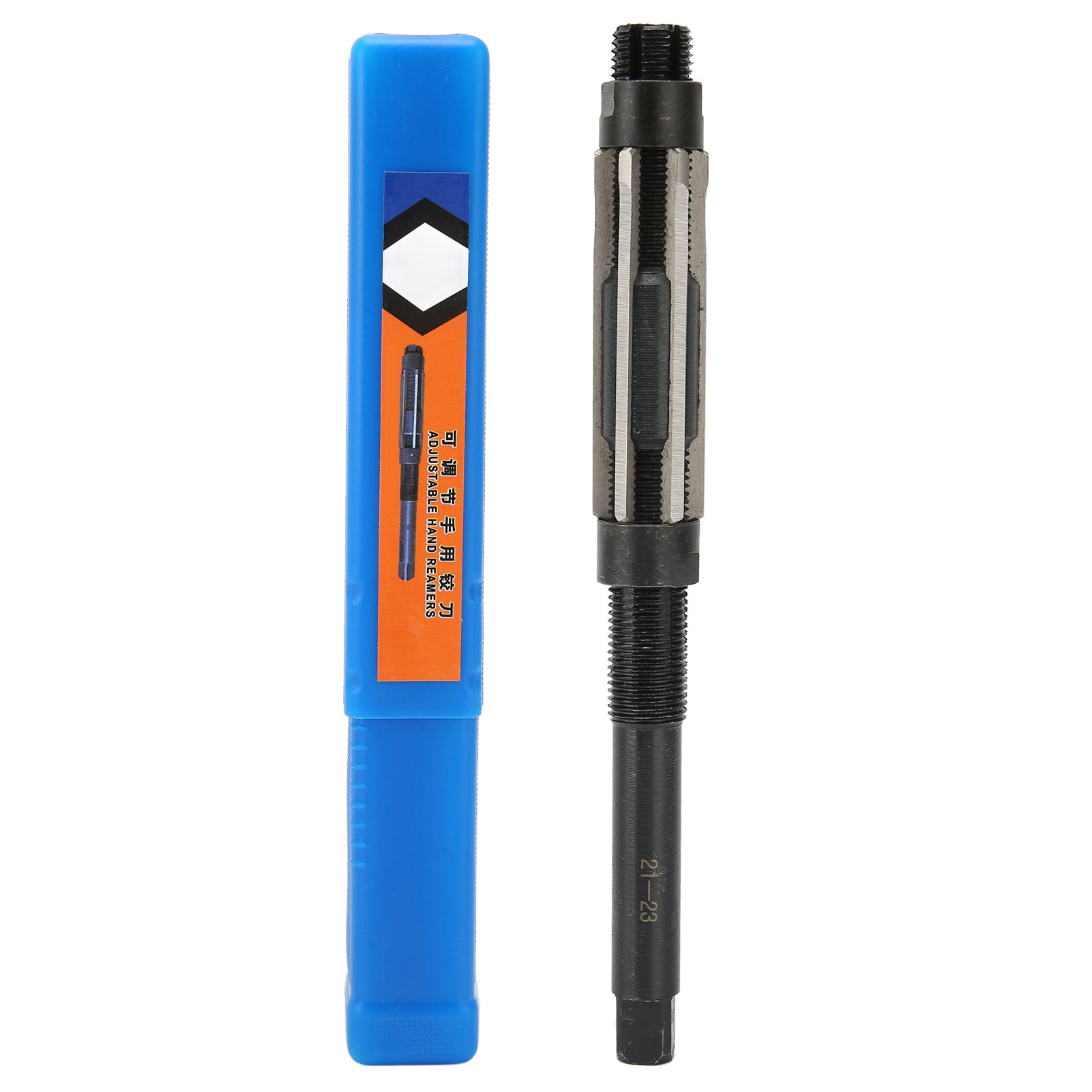 Verstellbare Reibahle Mit Handfutter, 6 Schneiden, 64 Mm Länge, 9sicr-stahl, Verstellbereich 21–23 Mm