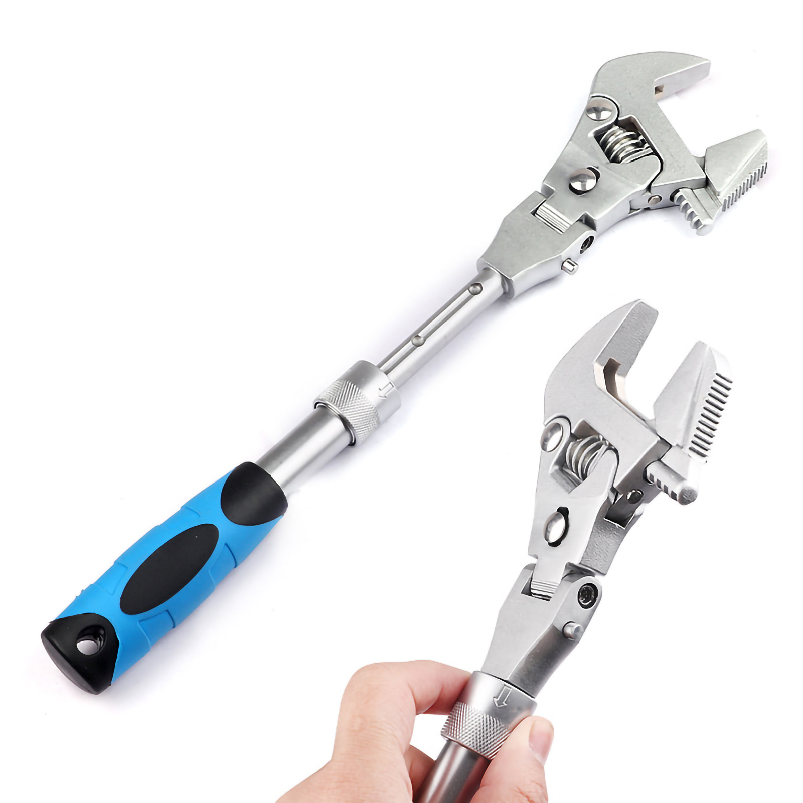 25 Cm (10 Zoll) Verstellbarer Schraubenschlüssel Mit 180° Drehbarem, Flexiblem Kopf, Multifunktionsschlüssel Für Heimwerkerarbeiten
