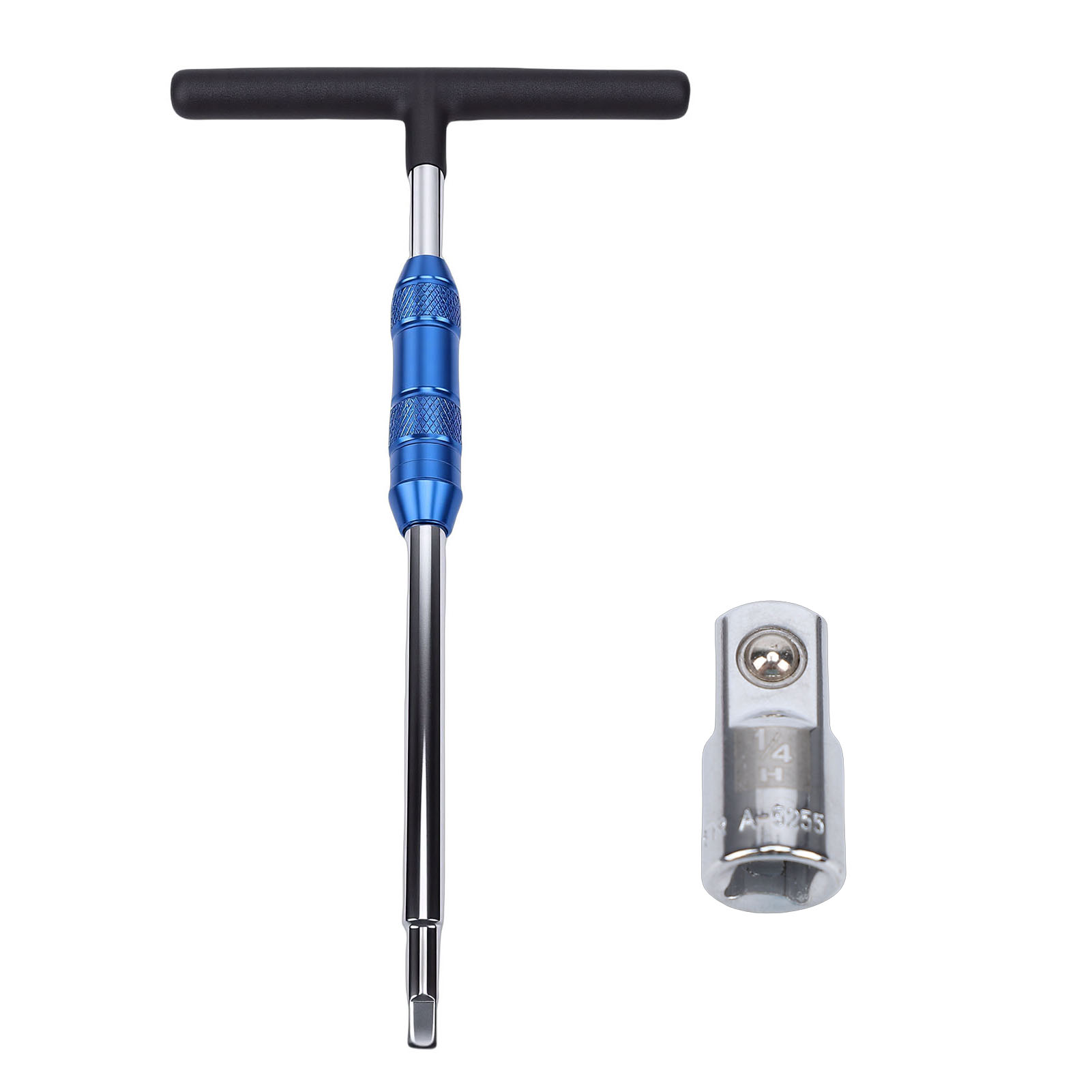 1/4-zoll-t-griff-schlüssel Mit 3/8-zoll-adapter, 360-grad-drehgriff, Verstellbarer Antriebsschlüssel Für Heimwerkerarbeiten