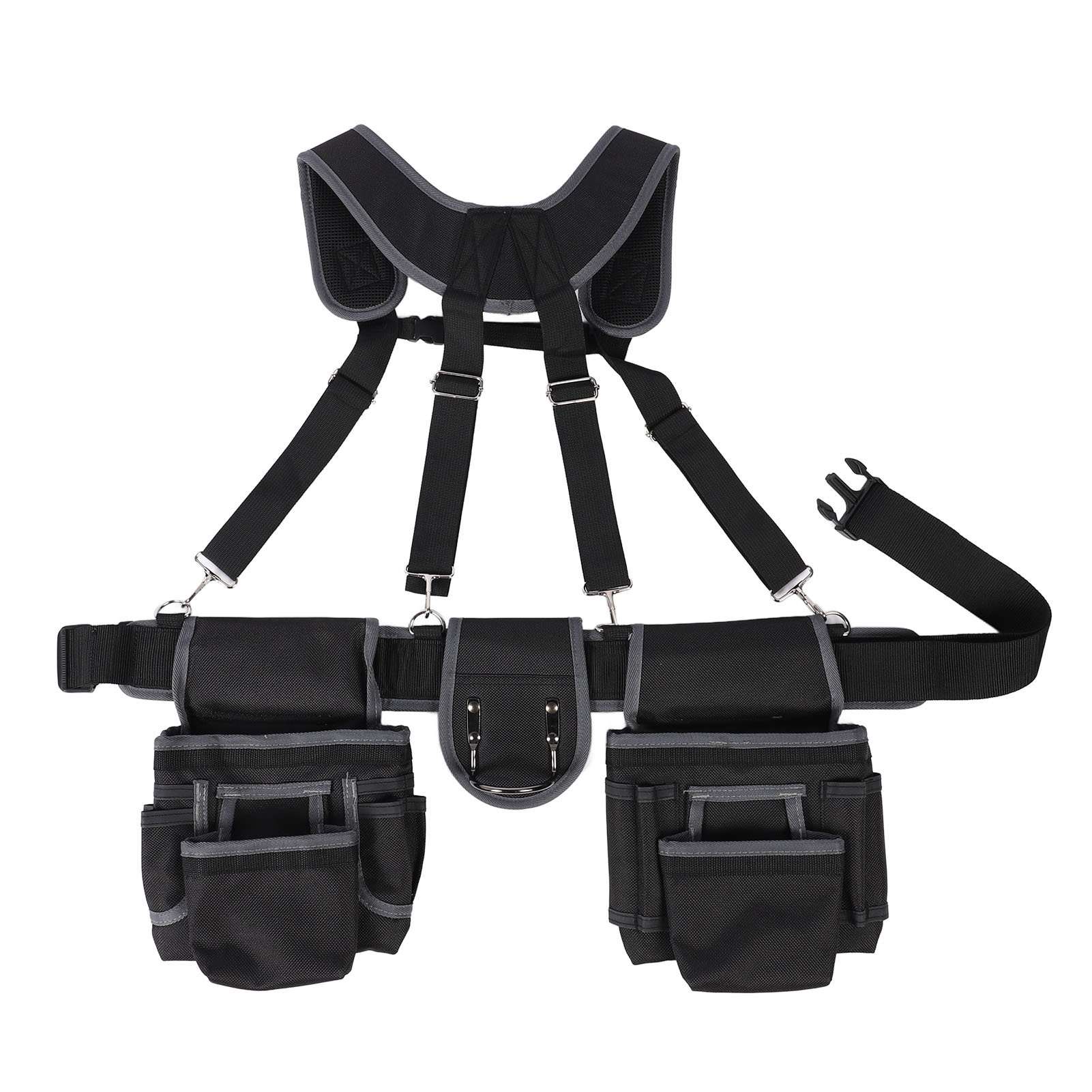 Werkzeuggürtel Für Elektriker Mit 12 Taschen, Aus 1680d Polyester-nylon Mit Gurtband, Ideal Für Zimmerleute, Elektriker Und Dachdecker.
