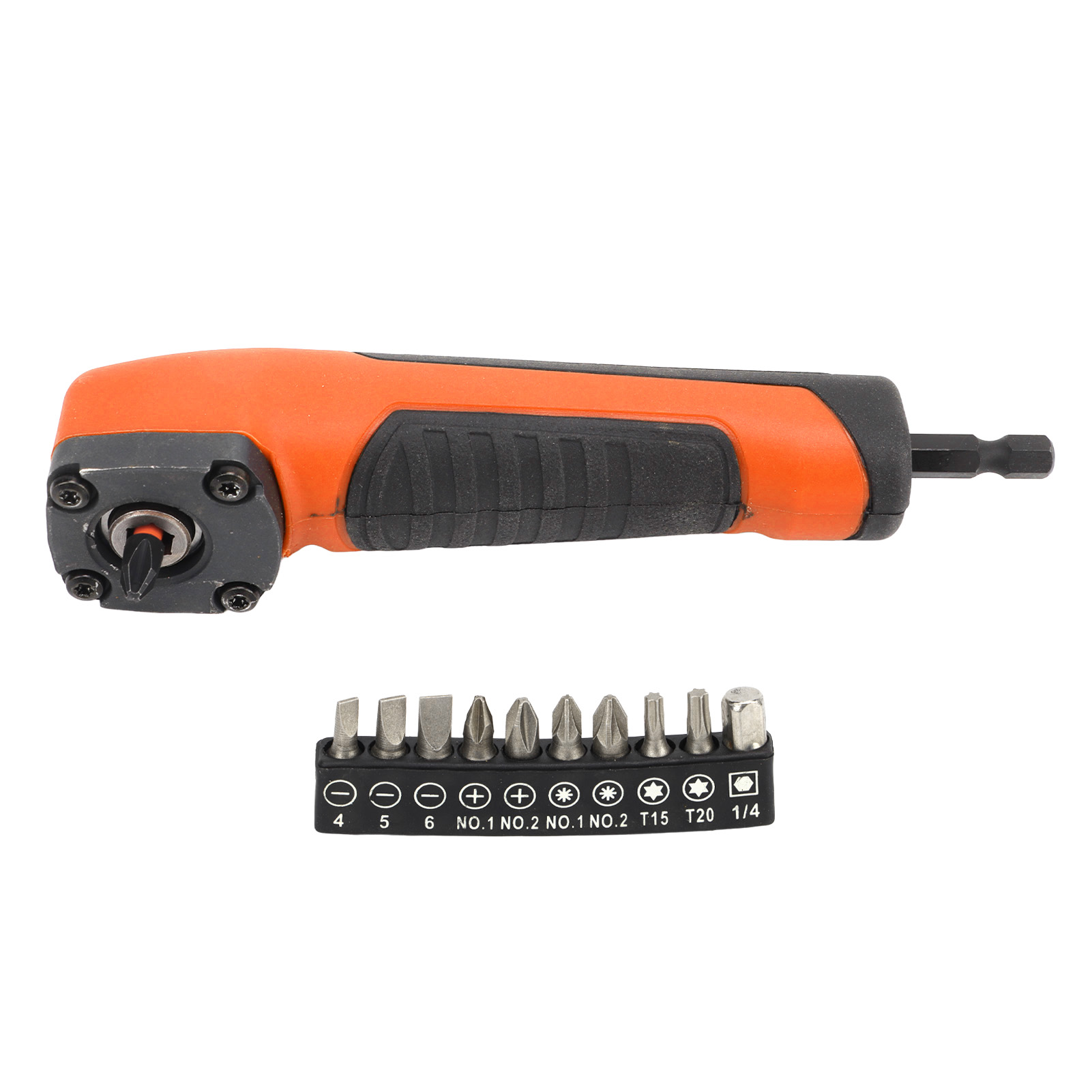 Winkelbohradapter, Sechskantaufnahme, Elektroschrauber, Winkelaufsatz Mit Magnetischem Bit-set, Orange