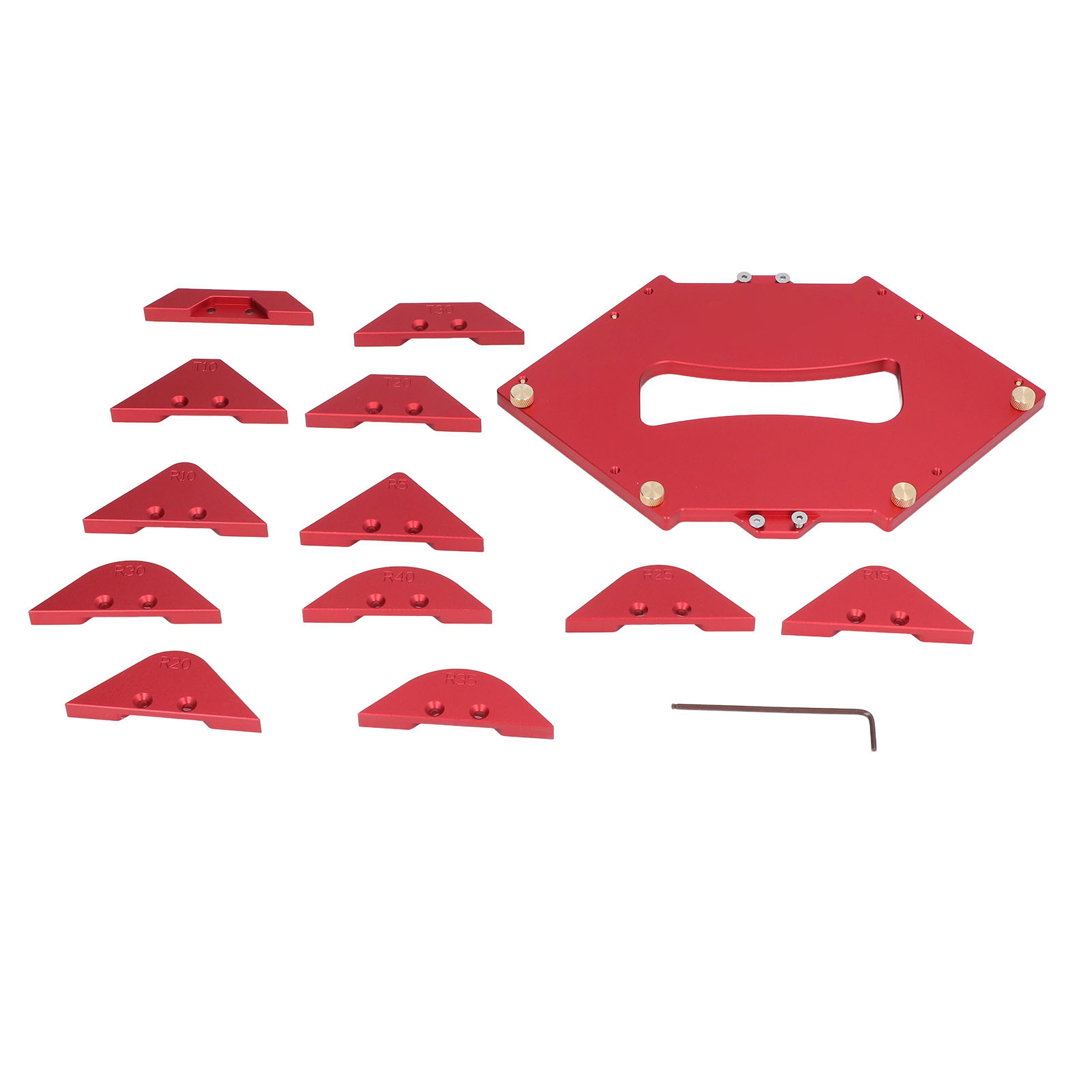 Frästisch-ecklehre, Radiuslehren-set Aus Aluminiumlegierung Für Die Holzbearbeitung T10-t40 R5-r40