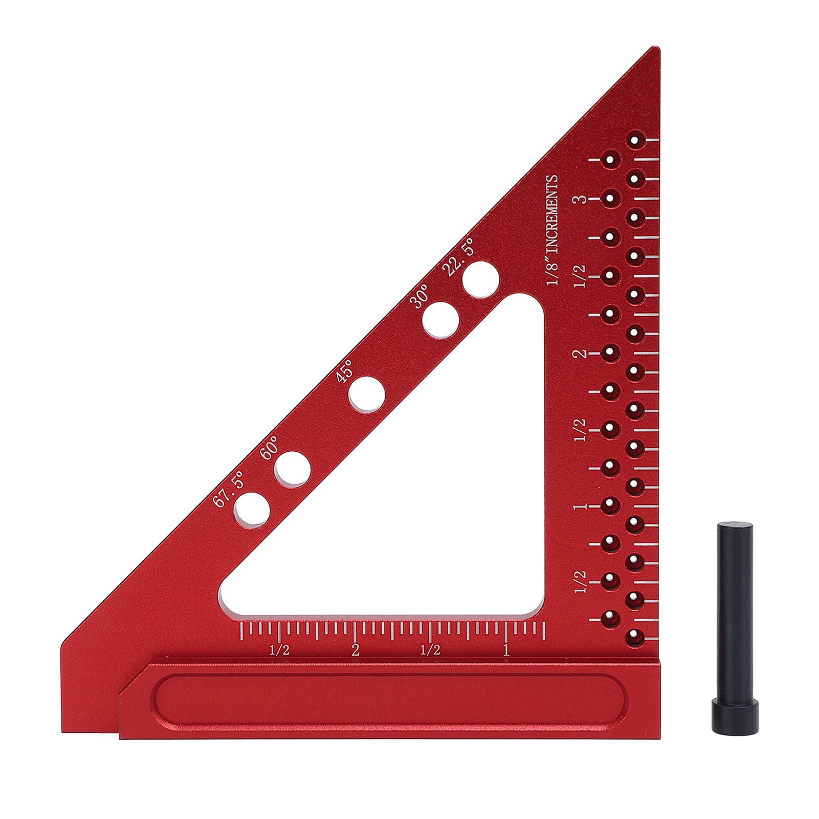 Winkelmesser Aus Aluminiumlegierung, Dreieckiges Lineal Mit Löchern Zum Markieren, Ideal Für Klassenzimmer, Werkstatt Und Büro Sowie Für Die Holzbearbeitung.
