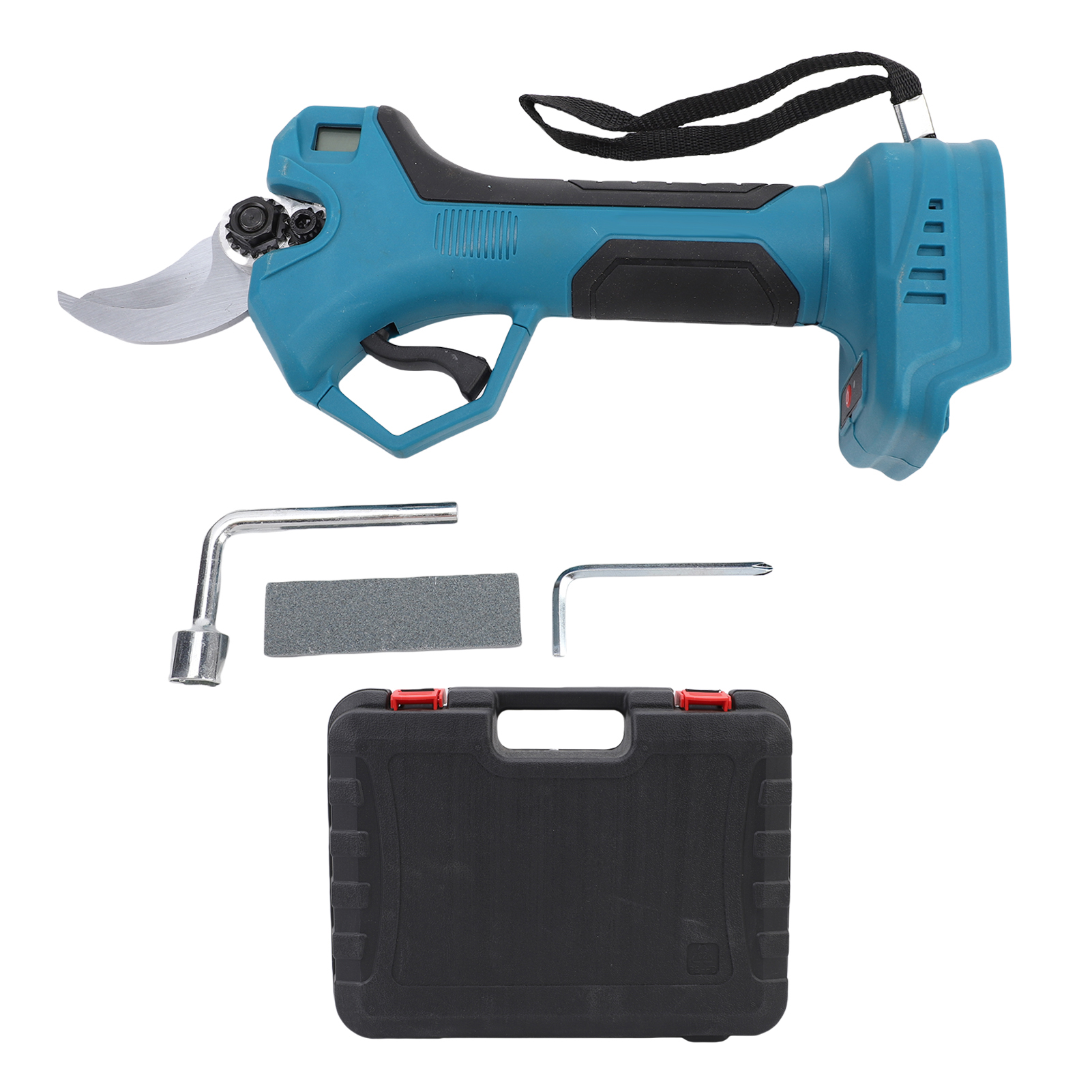 Robuste, Blaue 30-mm-elektro-gartenschere Mit Digitalanzeige, Wiederaufladbar Und Kabellos, Für Gartenarbeiten