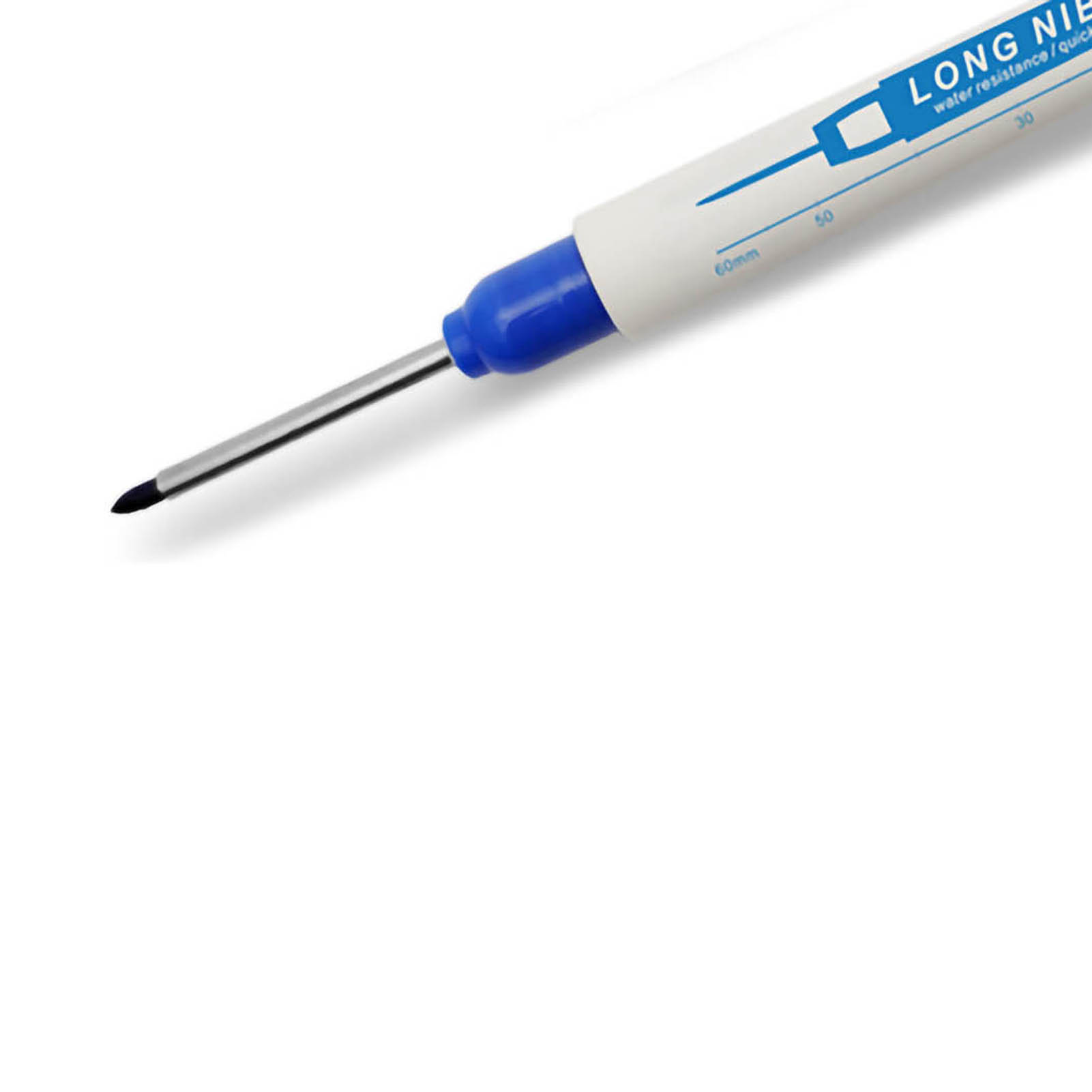 Langspitziger, Multifunktionaler Und Wasserfester Marker Für Holzarbeiten Mit Einer Reichweite Von 30 Mm (blau).