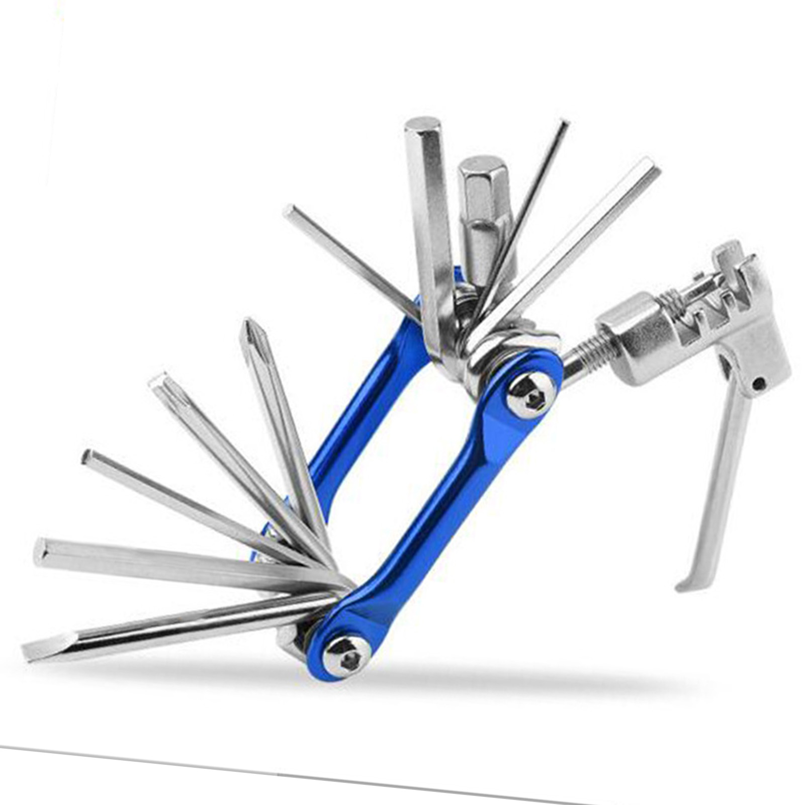 11-in-1-multitool Für Fahrräder: Kettennieter, Inbusschlüssel, Kreuzschlitzschraubendreher, Multifunktions-reparaturwerkzeug (blau).