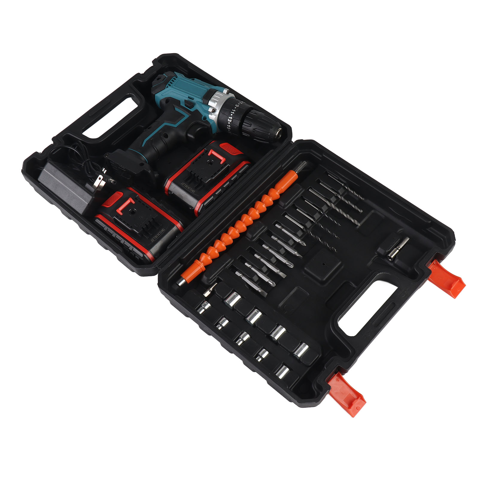 Tragbares, Wiederaufladbares Akku-bohrschrauber-set Mit 2 X 21v Lithium-batterien (blau)