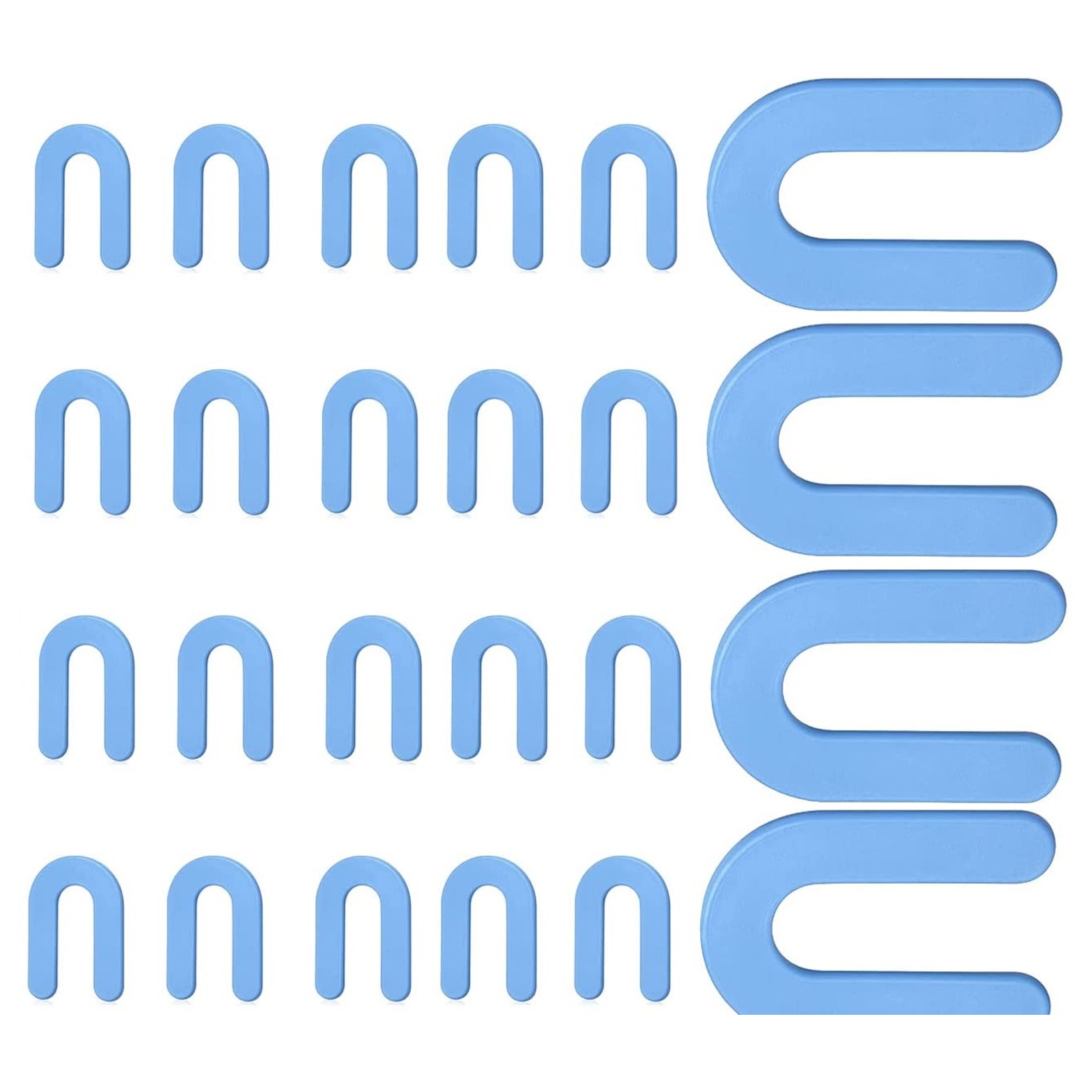 100 Blaue U-förmige Kunststoffkeile, 1,6 Mm Dick, Für Die Fliesenverlegung Und Den Bausektor.