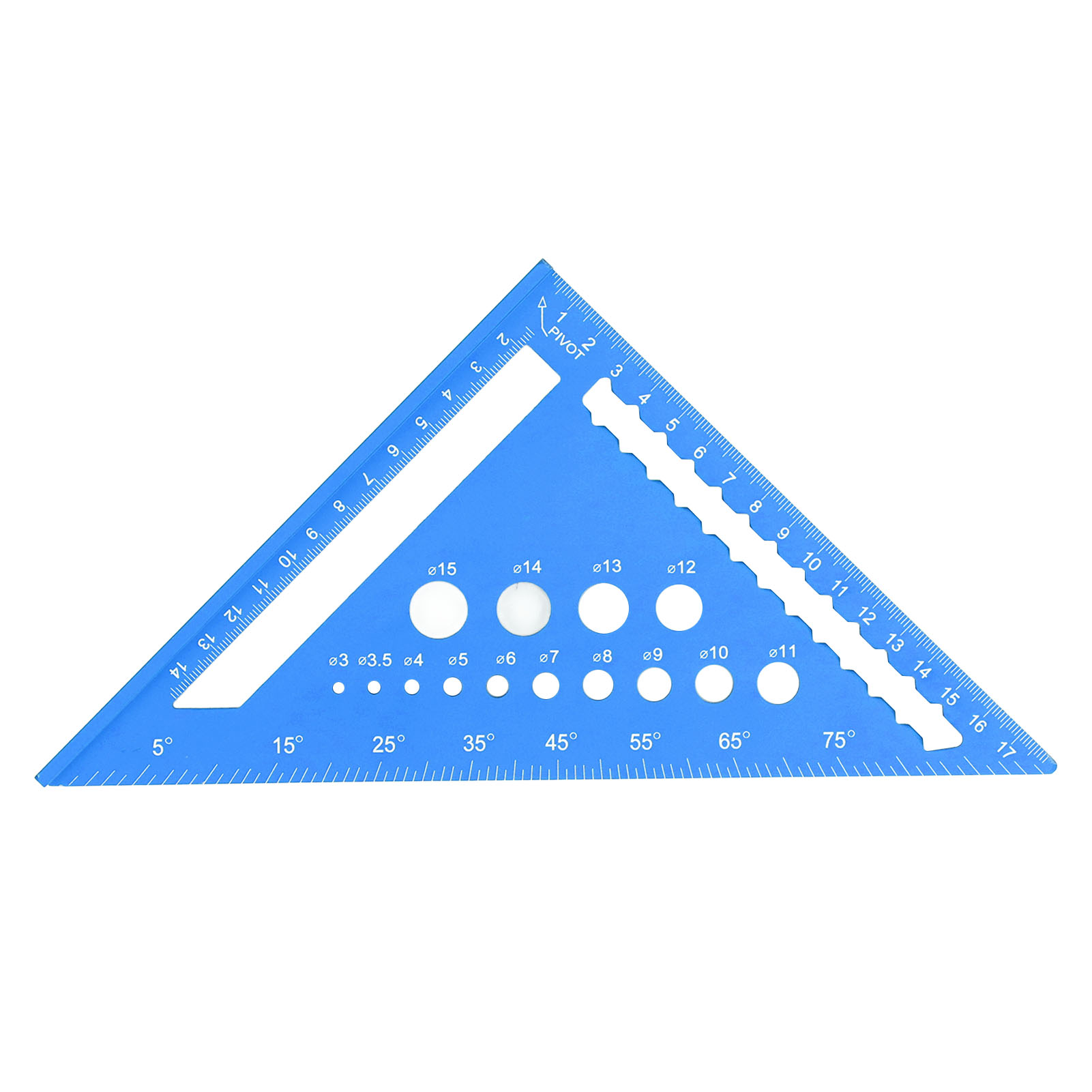 Dreieckiger Schreinerwinkel (18 Cm / 7 Zoll), 90°-schneidvorrichtung, Winkelmesser, Markierwerkzeug Aus Aluminiumlegierung, Blau