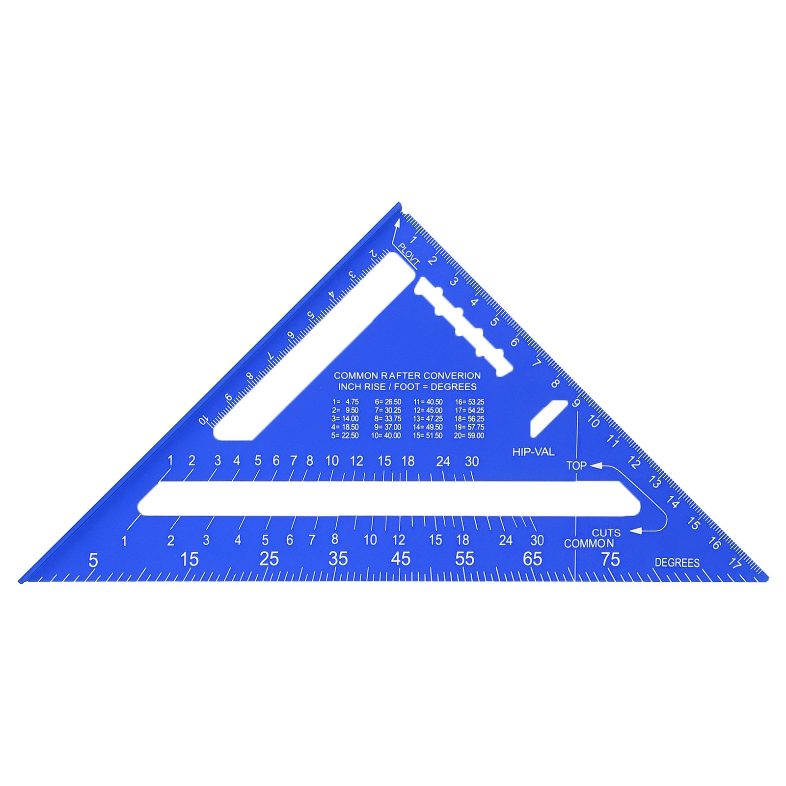 7-zoll-winkelmesser Aus Aluminiumlegierung Mit Doppelter 45°/90°-skala, Schreinerwerkzeug Für Die Holzbearbeitung (blau).