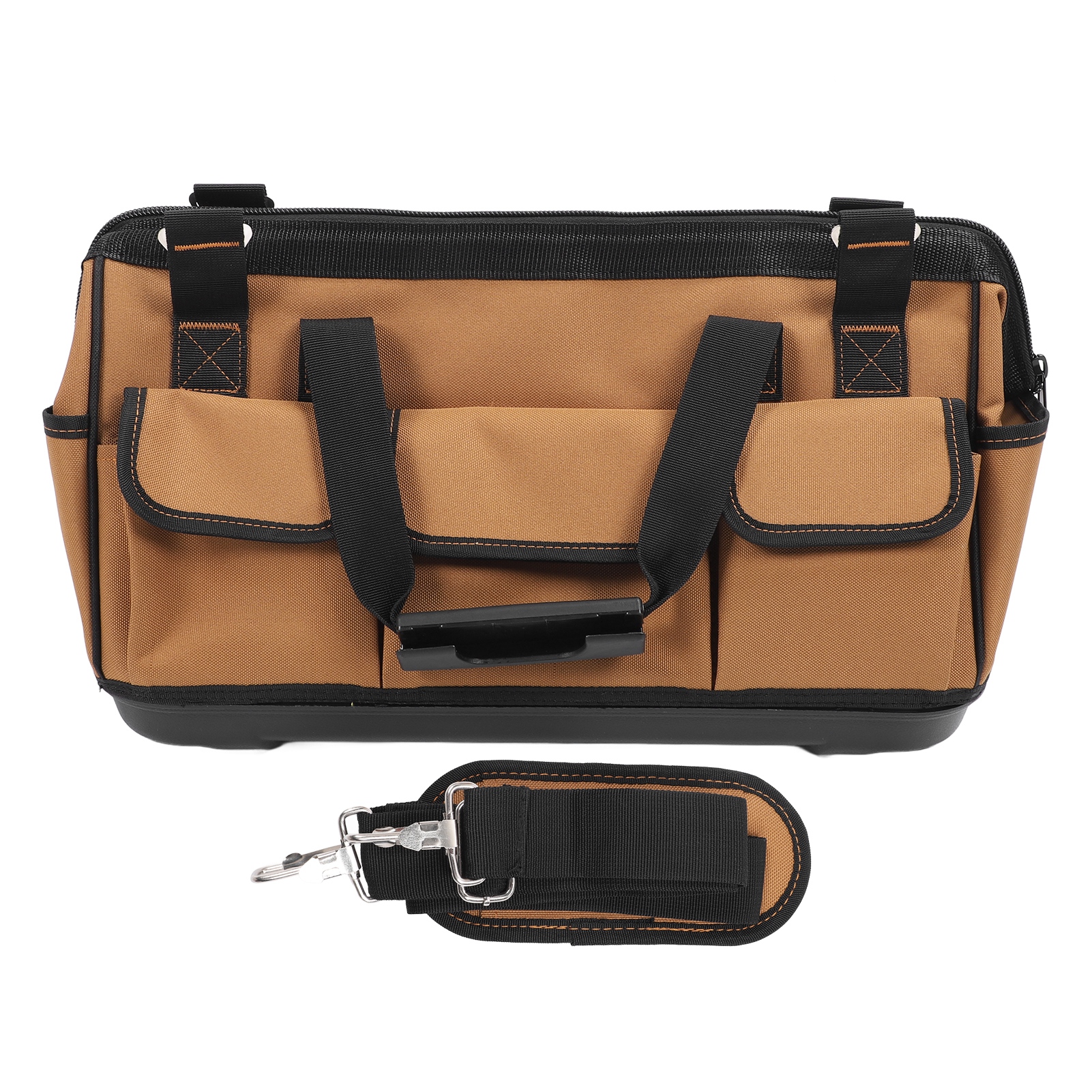 Werkzeugtasche Aus Oxford-gewebe Mit 17 Fächern, Tragbar, Robust, Großes Fassungsvermögen, Mit Schultergurt, Für Elektriker (t2001, Braun, 51 Cm).