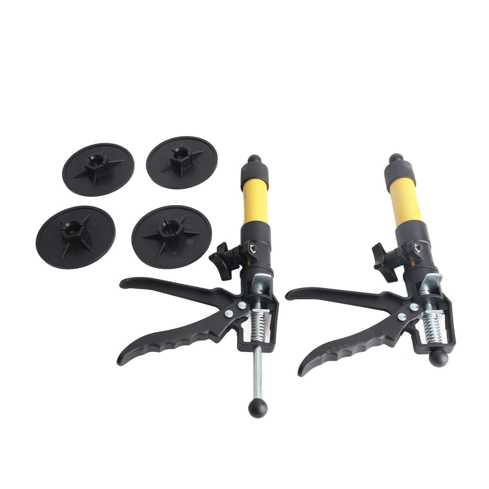 Set Mit 2 Möbelfüßen Aus Legiertem Stahl, Verstellbare Stützstange Von 30 Bis 59 Cm Mit Fuß, Tragkraft 40 Kg, Gelb