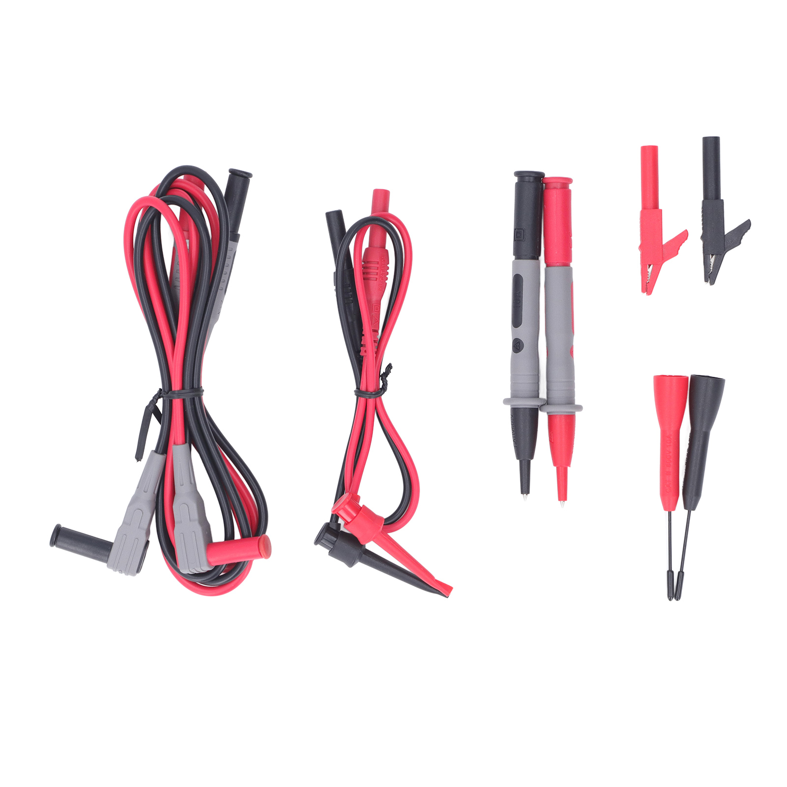 Packung Mit 10 Multimeter-messleitungen Inklusive Krokodilklemmen, Nadelspitzen Und Anschlusshaken, 1000 V, 10 A