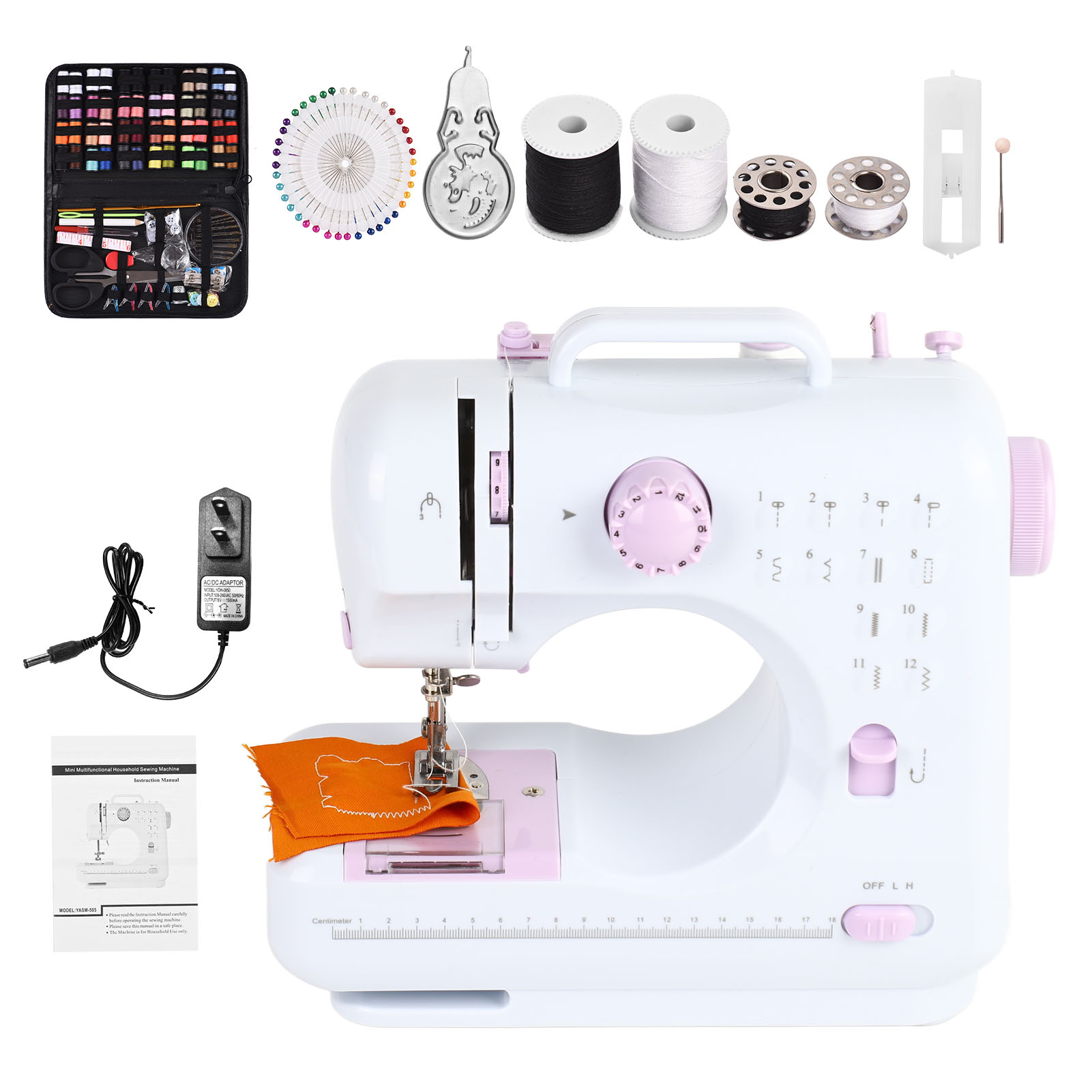 Multifunktionale Haushaltsnähmaschine Mit 2 Geschwindigkeitsstufen, 12 Stichen, Fußpedal, Led-licht, 172-teiligem Nähset, Zubehör Und Aufbewahrungstasche Aus Leder. Ideal Für Anfänger Und Handarbeitsb