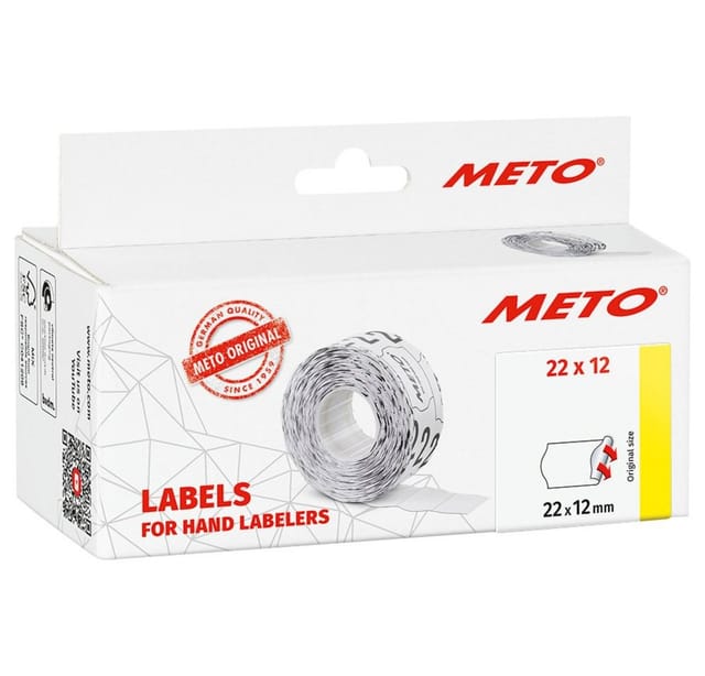 METO 9506155 - Preis-Etiketten, 22x12 mm, permanent, weiß, 6000 Stück
