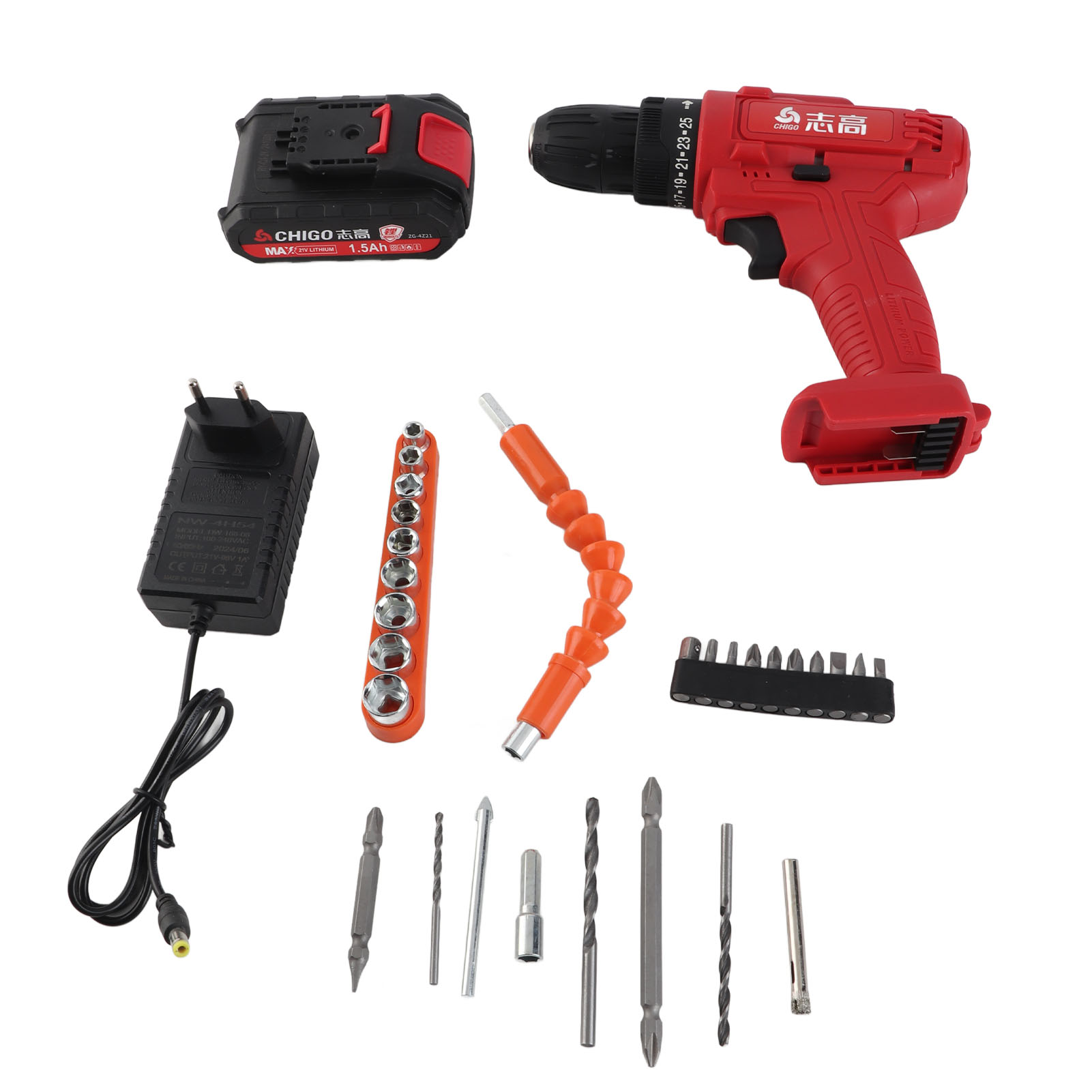 21v Akku-bohrmaschine, 25+1 Drehmomentstufen, Kompakt, Tragbar Und Wiederaufladbar, Für Heim- Und Autoreparaturen.