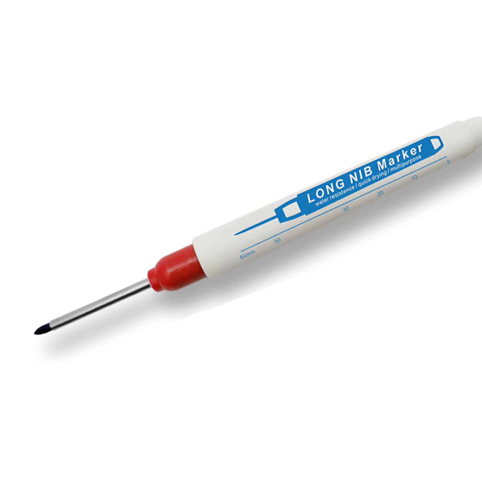 Langspitziger, Multifunktionaler Und Wasserfester Marker Für Holzarbeiten Mit Einer Reichweite Von 30 Mm (rot).