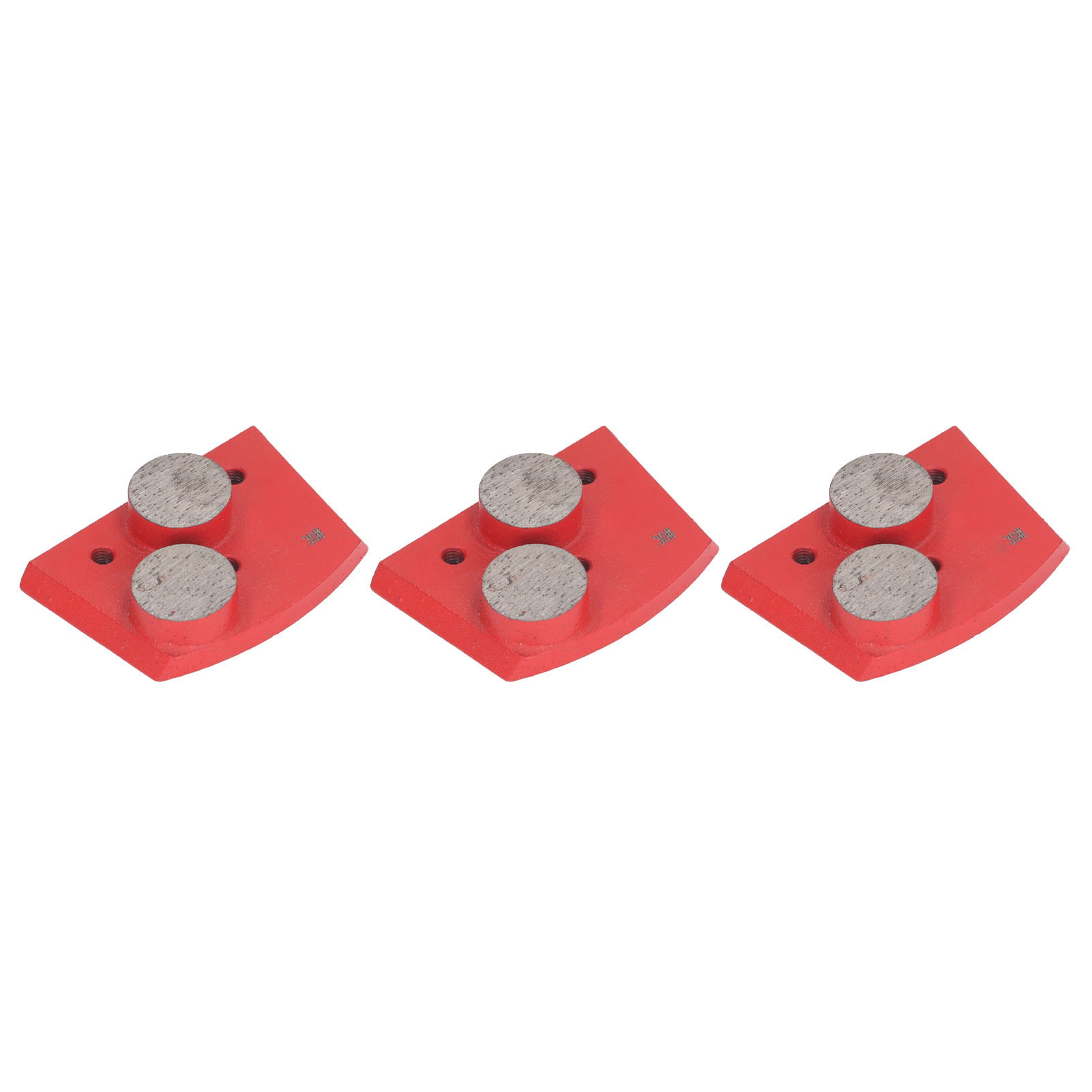 Set Aus 3 Diamantpolierblöcken Zum Streichen Von Zement- Und Betonböden, Körnung 30, Rot.