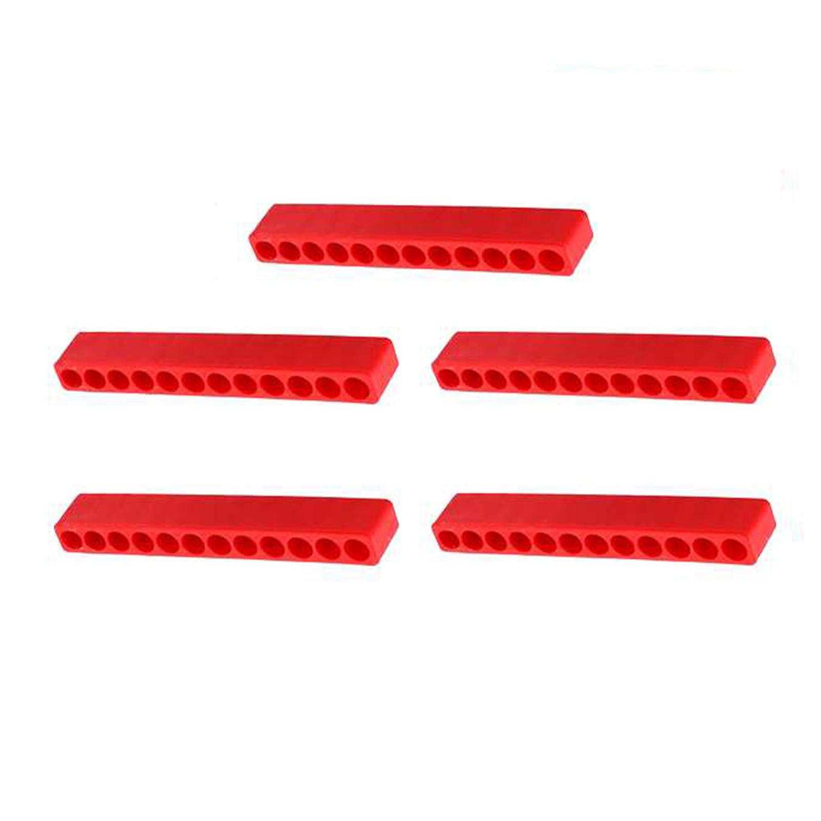 Set Aus 5 12-loch-schraubendreherbithaltern Aus Kunststoff Für 6,35 Mm (1/4 Zoll) Bits, Mit Roten Aufbewahrungsstreifen.