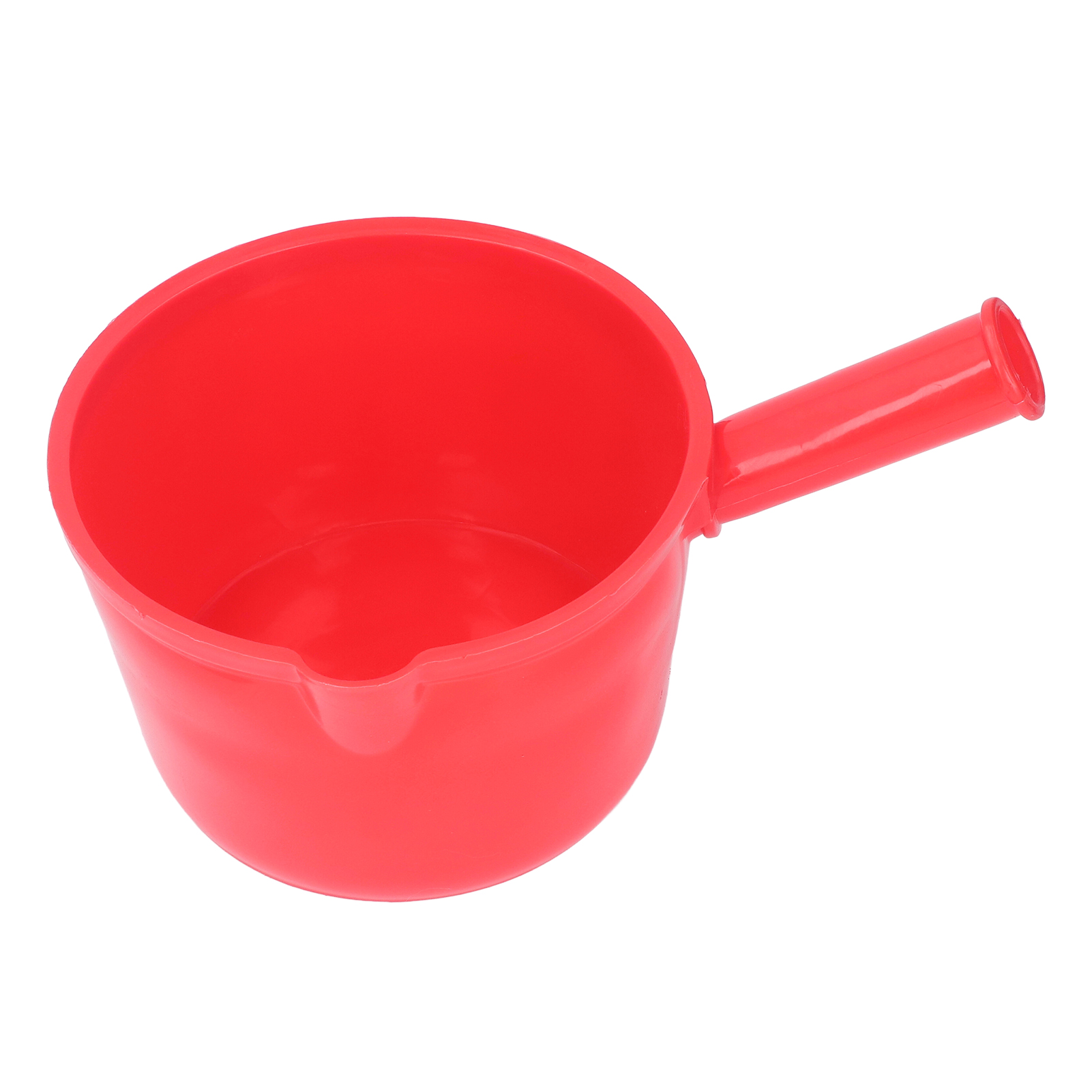 Kurzstielige Rote Kunststoff-wasserschöpfkelle Für Garten, Bad Und Küche, Zum Ausgießen Von Gemüse.
