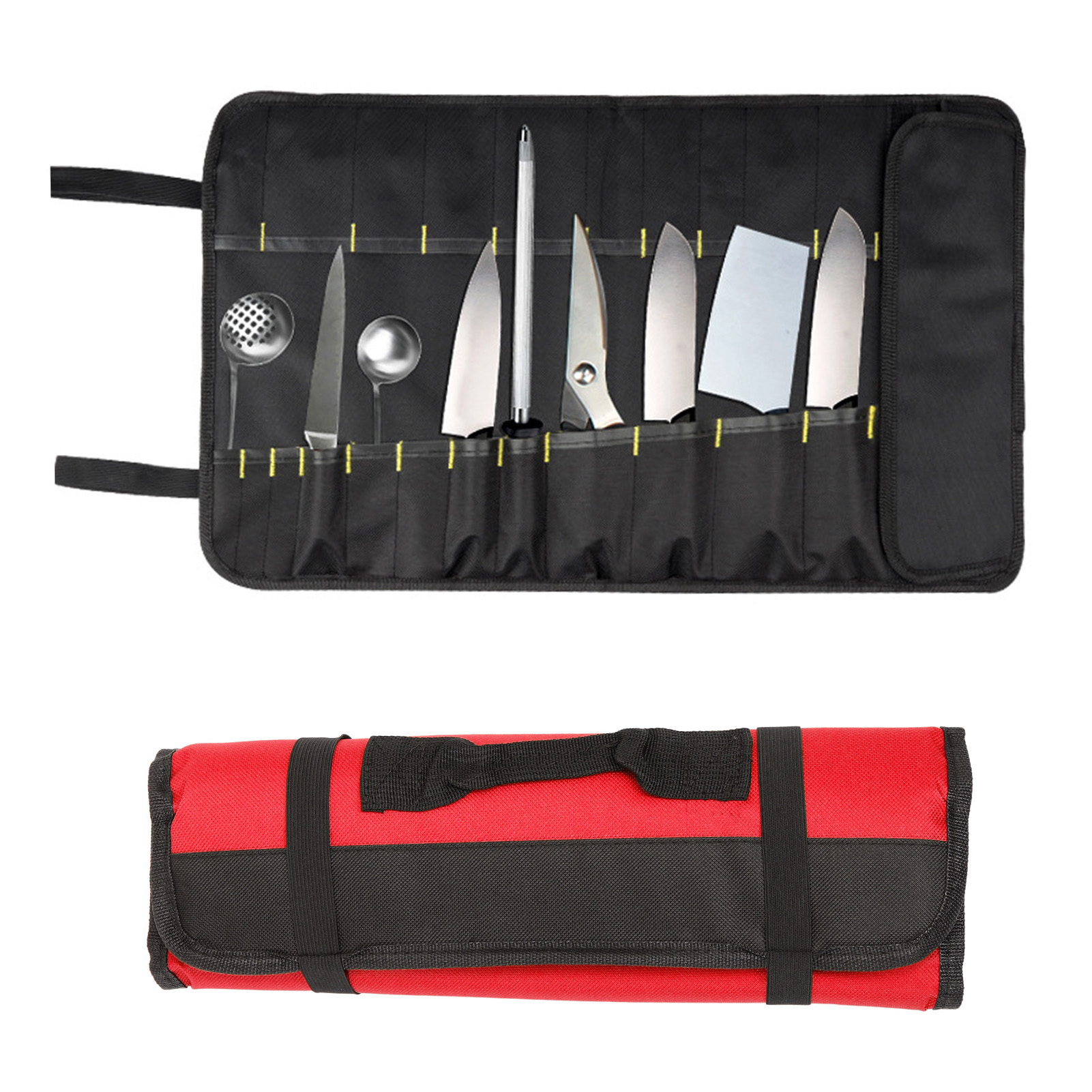 Aufrollbare Werkzeugtasche, Tragbar, Wasserdichtes Canvas, Multifunktional, Für Holzarbeiten, Rot