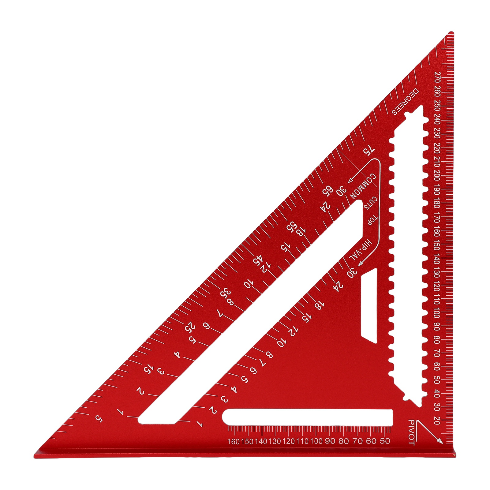 30 Cm (12 Zoll) Großer Winkelmesser Aus Aluminium, Anreißwerkzeug Für Holzbearbeitung Und Tischlerei, Metalldreieck, Roter Winkelmesser