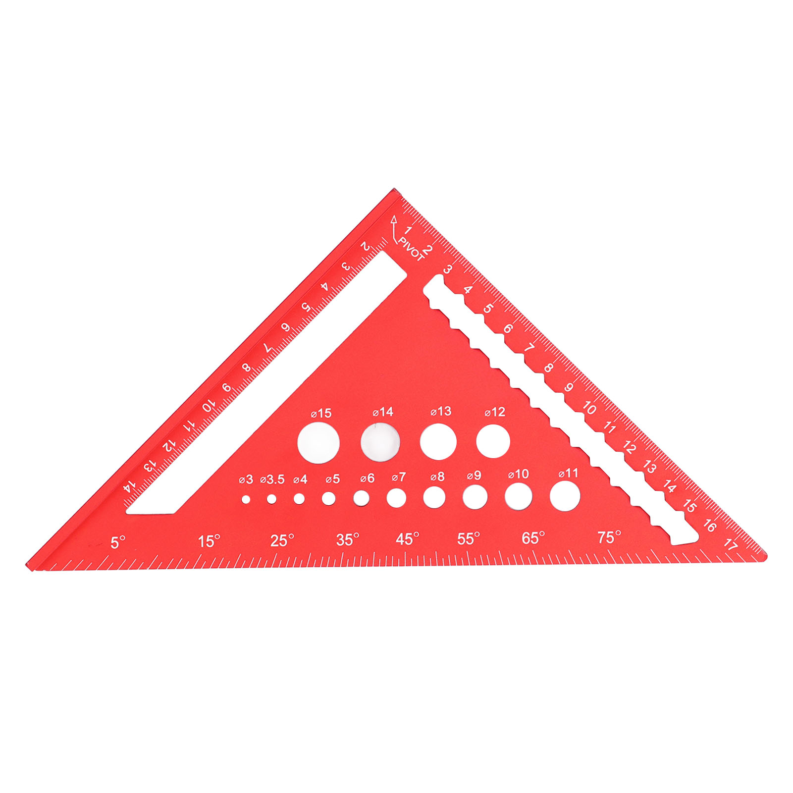 Dreieckiger Schreinerwinkel (18 Cm / 7 Zoll), 90°-schneidvorrichtung, Winkelmesser, Markierungswerkzeug Aus Roter Aluminiumlegierung Für Die Holzbearbeitung