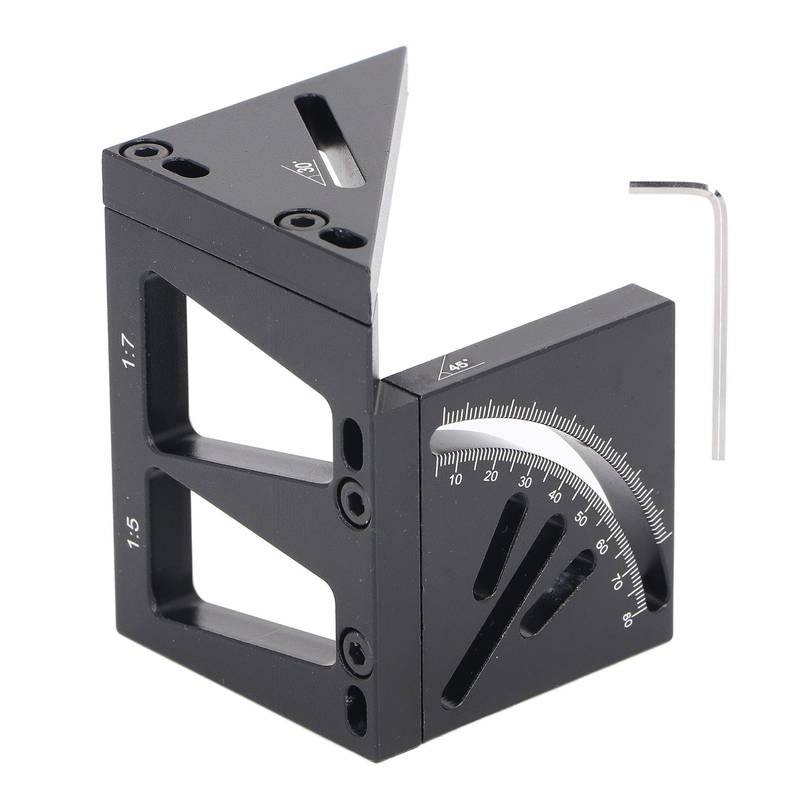 3d-zimmermannswinkel Aus Aluminiumlegierung, 45°/90°-mehrwinkelmesslineal, Winkelmesser
