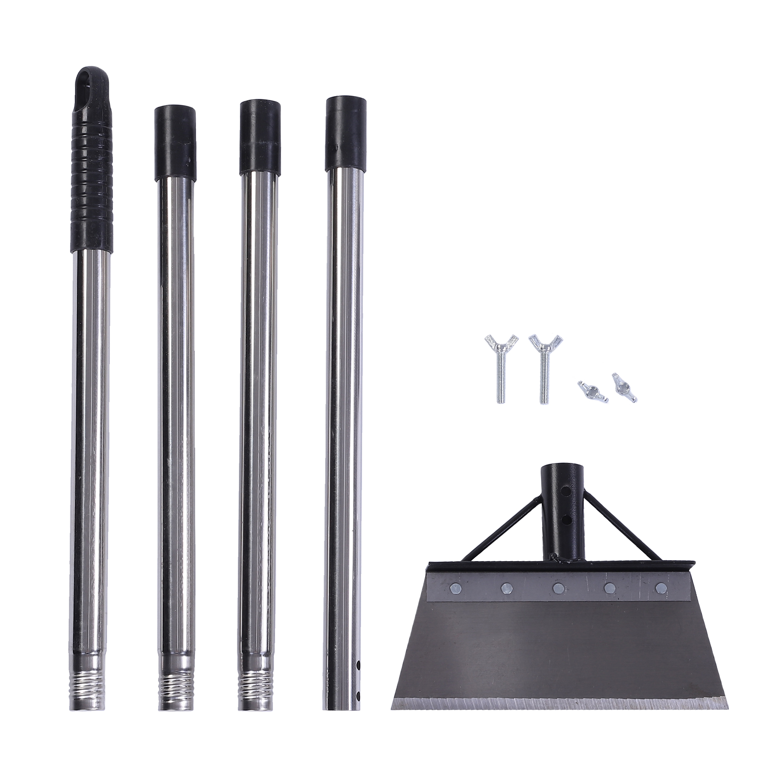 Robuster Flachspaten, Bodenschaber, Kabellose Schneeschaufel Mit Langem Stiel, Multifunktionales Gartengerät Mit Verstellbarem Ergonomischem Griff Und Edelstahlklinge Zum Jäten Und Schneeräumen, Garte