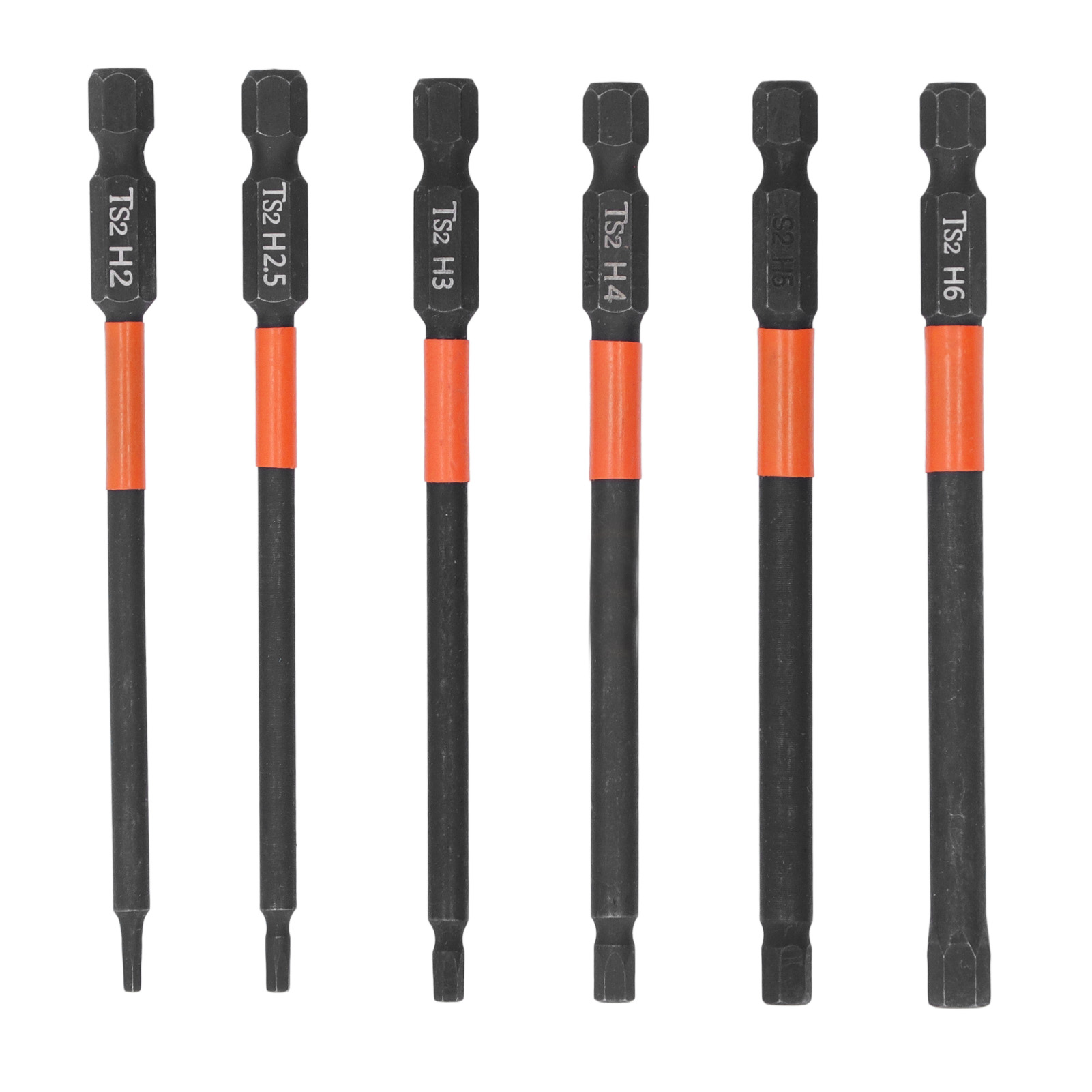 6-teiliges Set Leistungsstarker Schwarzer Magnetischer Schlagschrauberbits, 1/4"-sechskantschaft