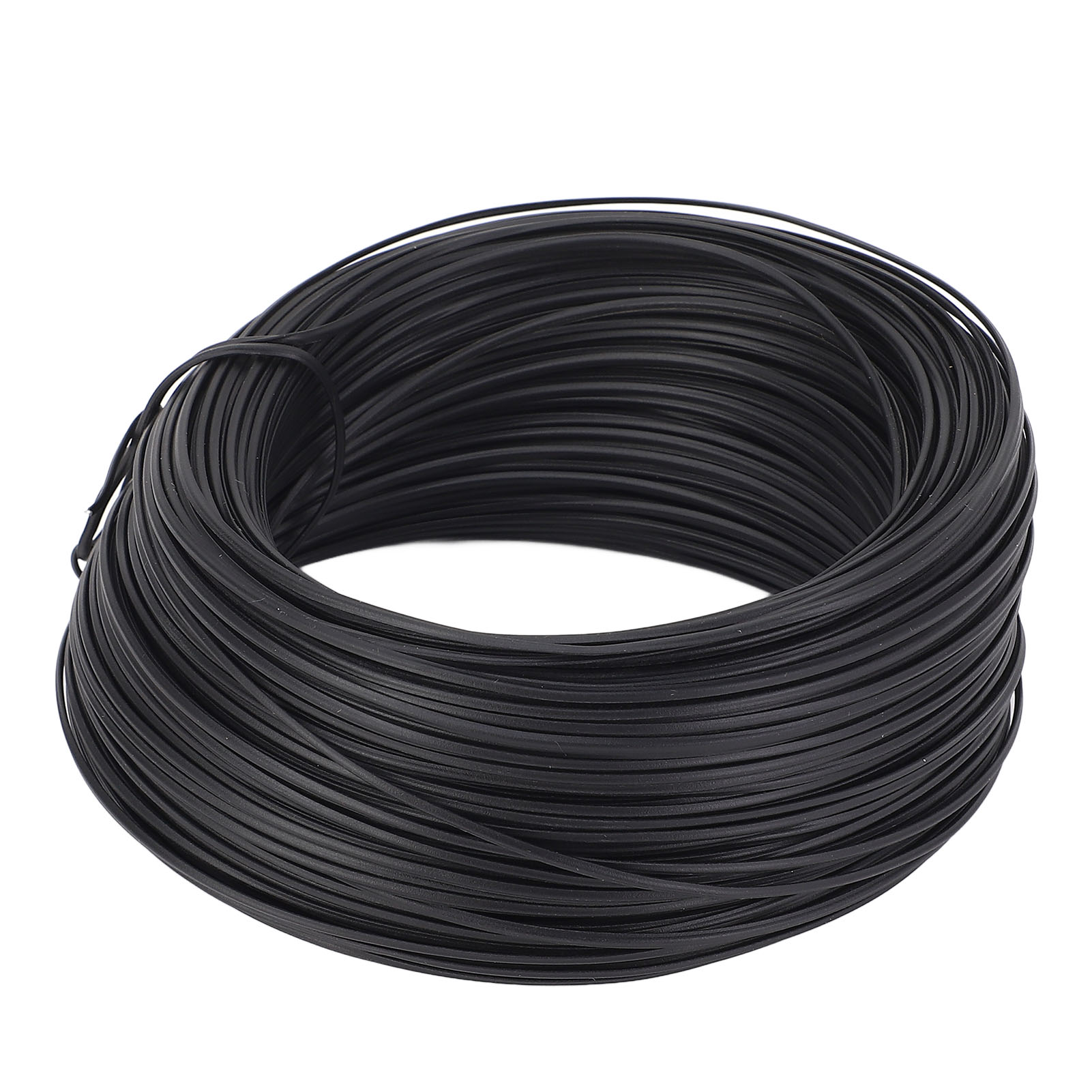 Flacher, Verzinkter Stahl- Und Pvc-bewehrungsdraht, Durchmesser 0,55 Mm, Länge 85 M, Schwarz.