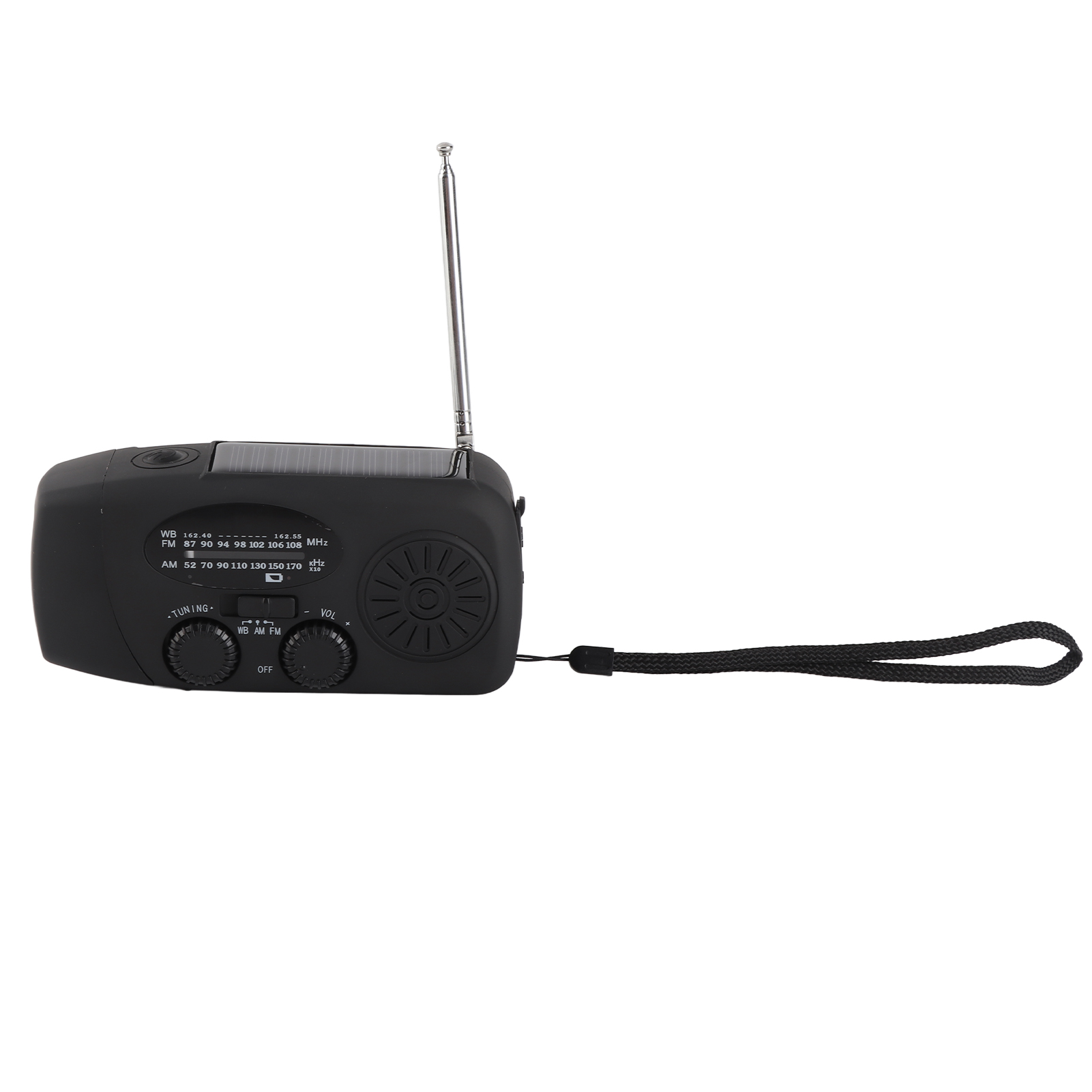 Tragbares, Wiederaufladbares, Solarbetriebenes Notfallradio Mit Handkurbel, Am/fm-radio Mit 3-led-taschenlampe, Ideal Für Camping, Wandern Und Angeln (schwarz).