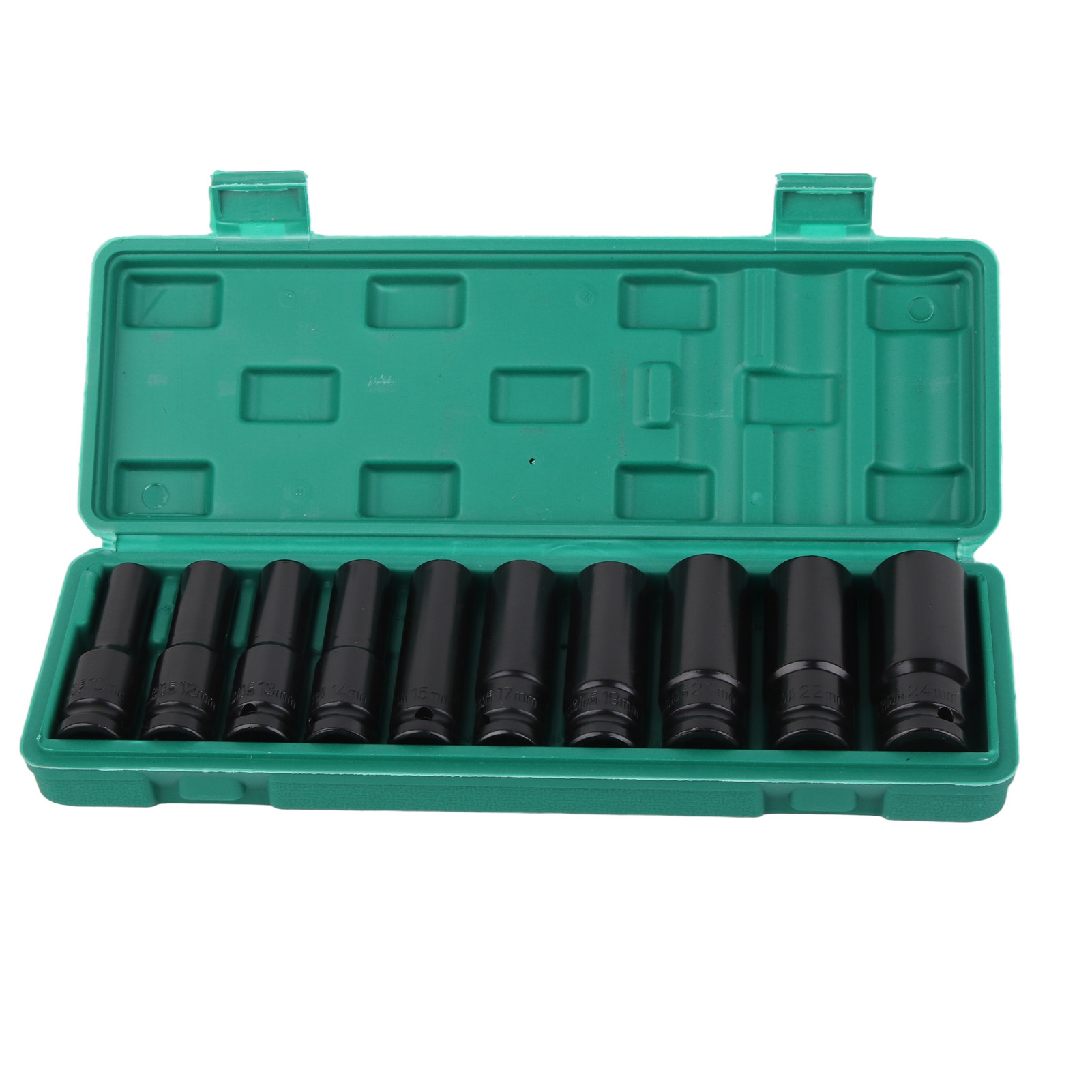 Set Mit 10 Robusten, Schwarzen Elektrosteckdosen Aus Kohlenstoffstahl, 1/2"-steckdosen-set.