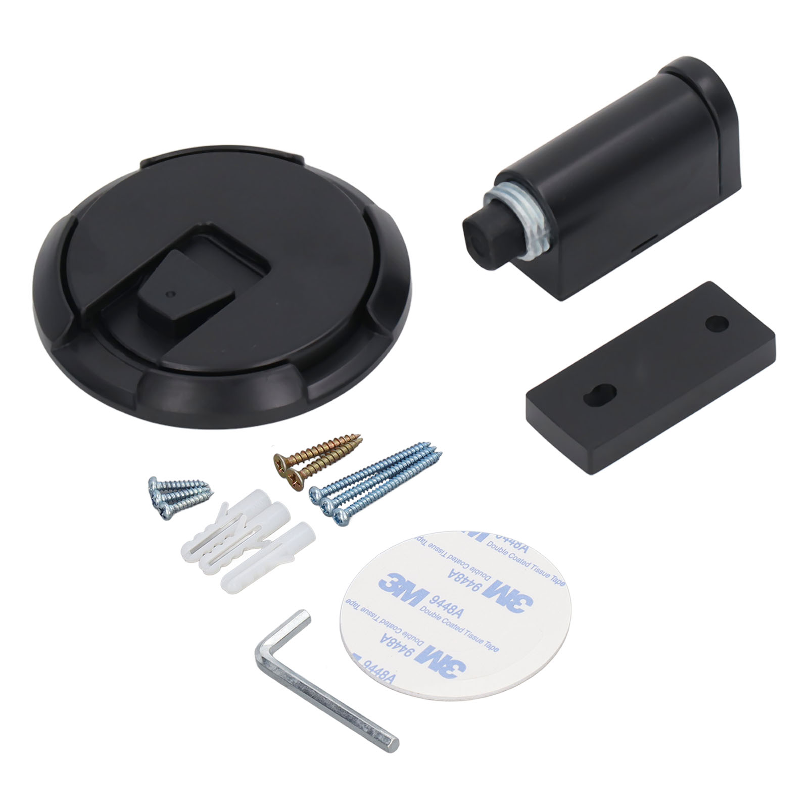 Türstopper Mit Saugnapf Aus Zinklegierung, Magnetfrei, Mechanisch, Höhenverstellbar, Schwarz