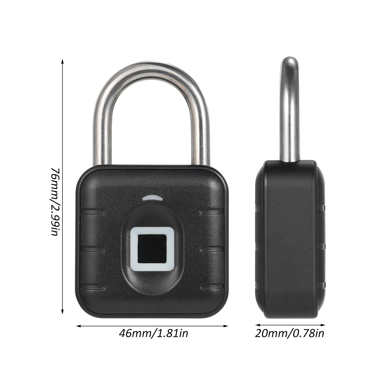 Bt Lock Fingerabdruck-vorhängeschloss, Intelligentes Vorhängeschloss Mit Steuerungs-app, 10 Fingerabdruckgruppen, Diebstahlschutz, Schlüssellos, Wasserdicht, Ideal Für Spinde, Turnhallentüren Und Koff