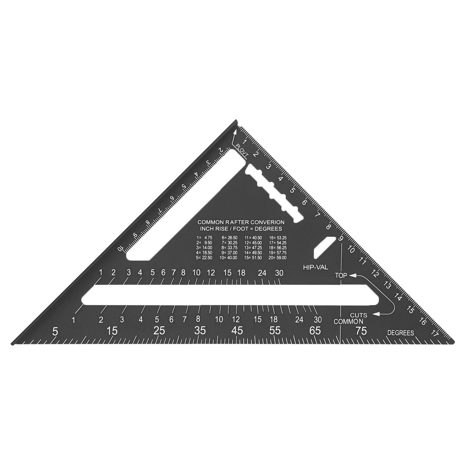 7-zoll-winkelmesser Aus Aluminiumlegierung Mit Doppelskala 45°/90°, Schreinerwerkzeug Für Holzarbeiten, Schwarz